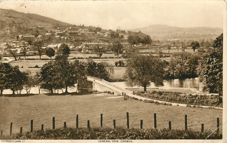 Corwen Wales General View OLD PHOTO