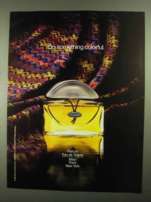 1981 Missoni Perfume Ad - Do Something Colorful