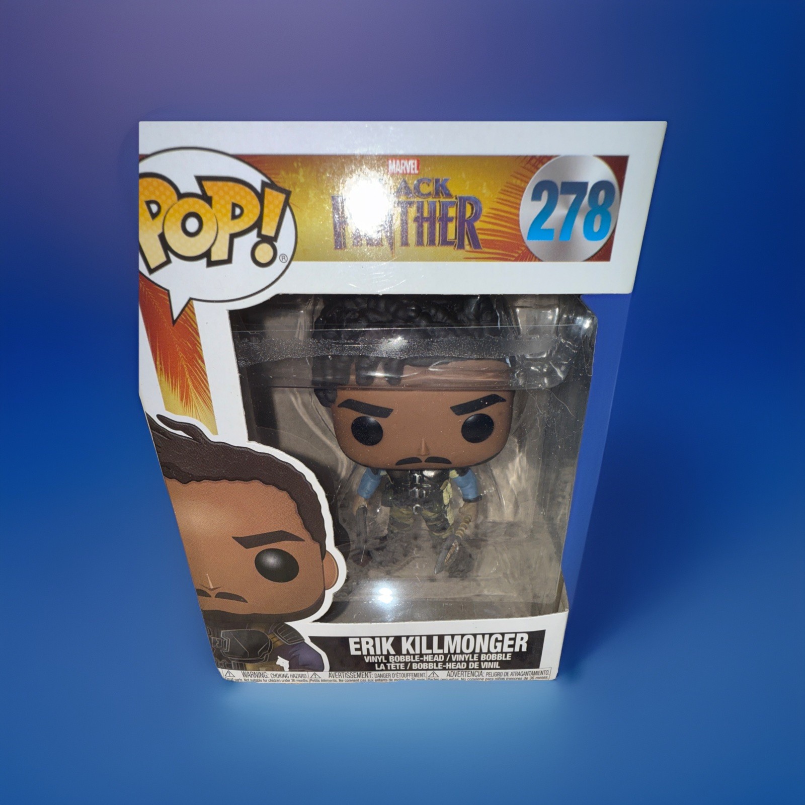 Funko Pop Vinyl: Marvel - Erik Killmonger #278 Plastic On Box Unglued