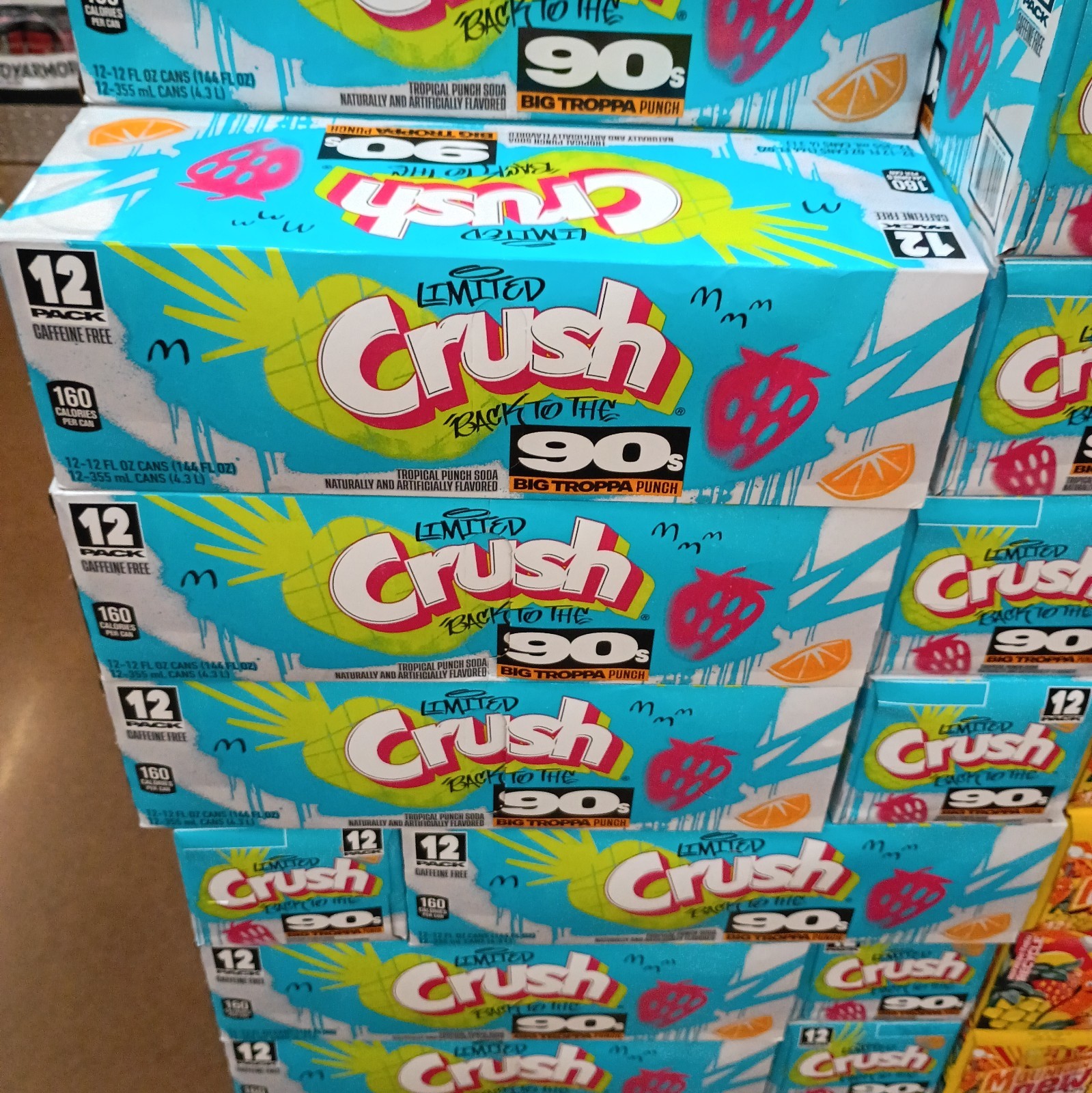 2x Crush Back to the 90s Lmtd Edtn Big Troppa Tropical Punch 12 Packs- 24 Cans