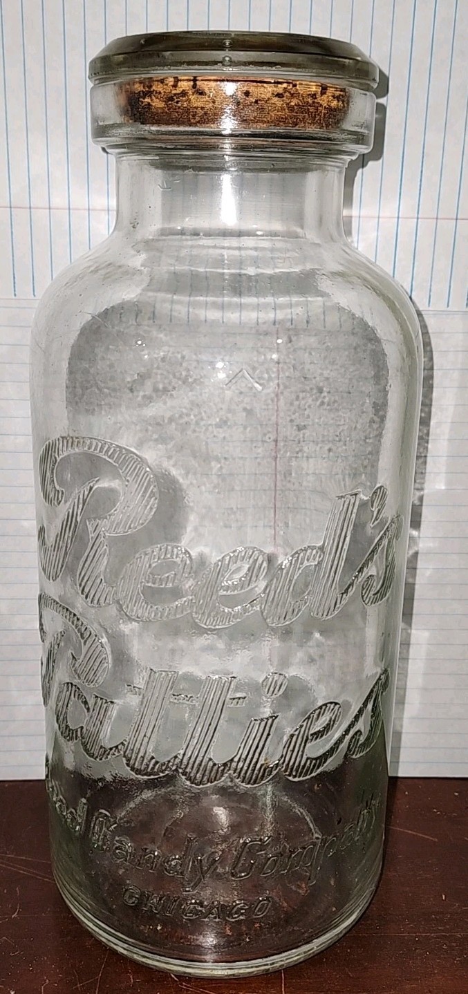 Reeds Patties Store Counter Top Display Jar 11 1/2\