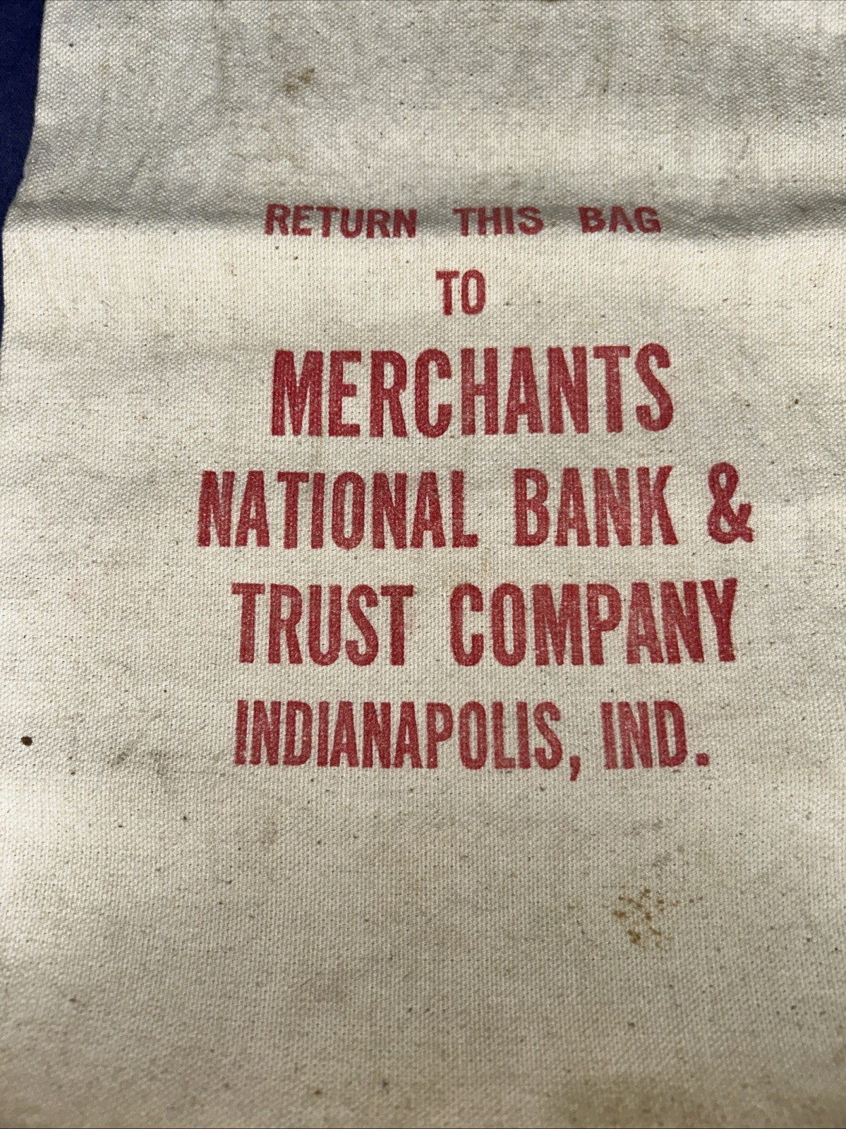 Indianapolis Ind Indiana Merchants National  Bank Coin Bag 16.5\
