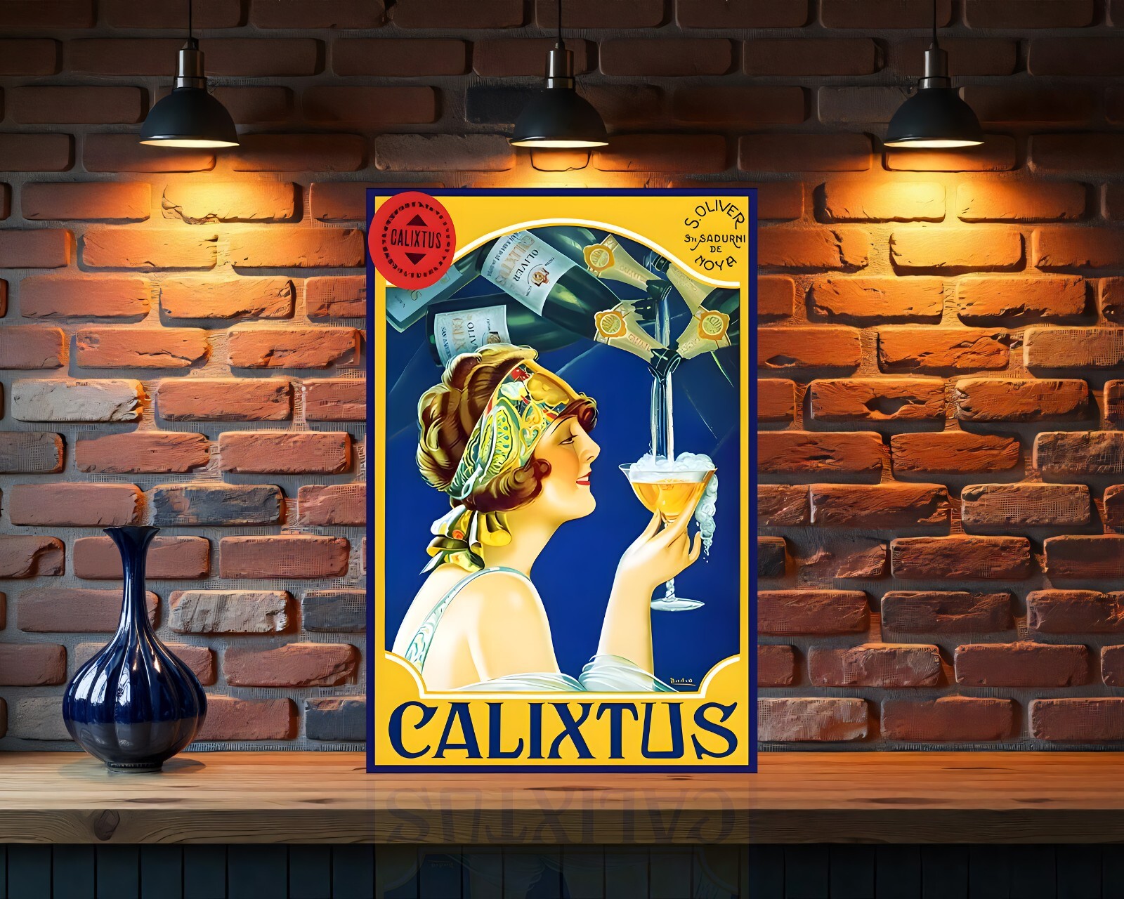 Vintage Calixtus  Spanish Sparkling Wine   Heavy Metal Sign - 24