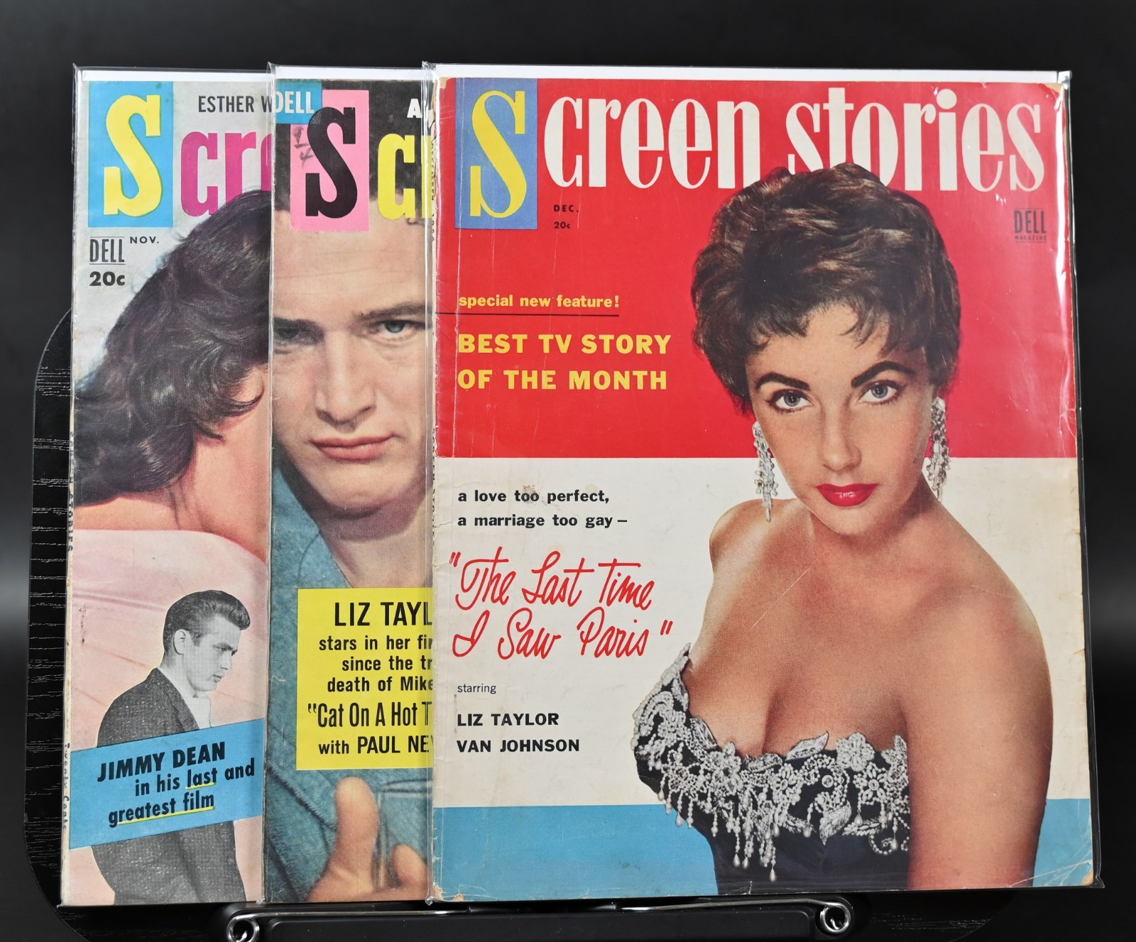 Elizabeth Taylor James Dean Rock Hudson GIANT Screen Stories 1950s Lot of 3