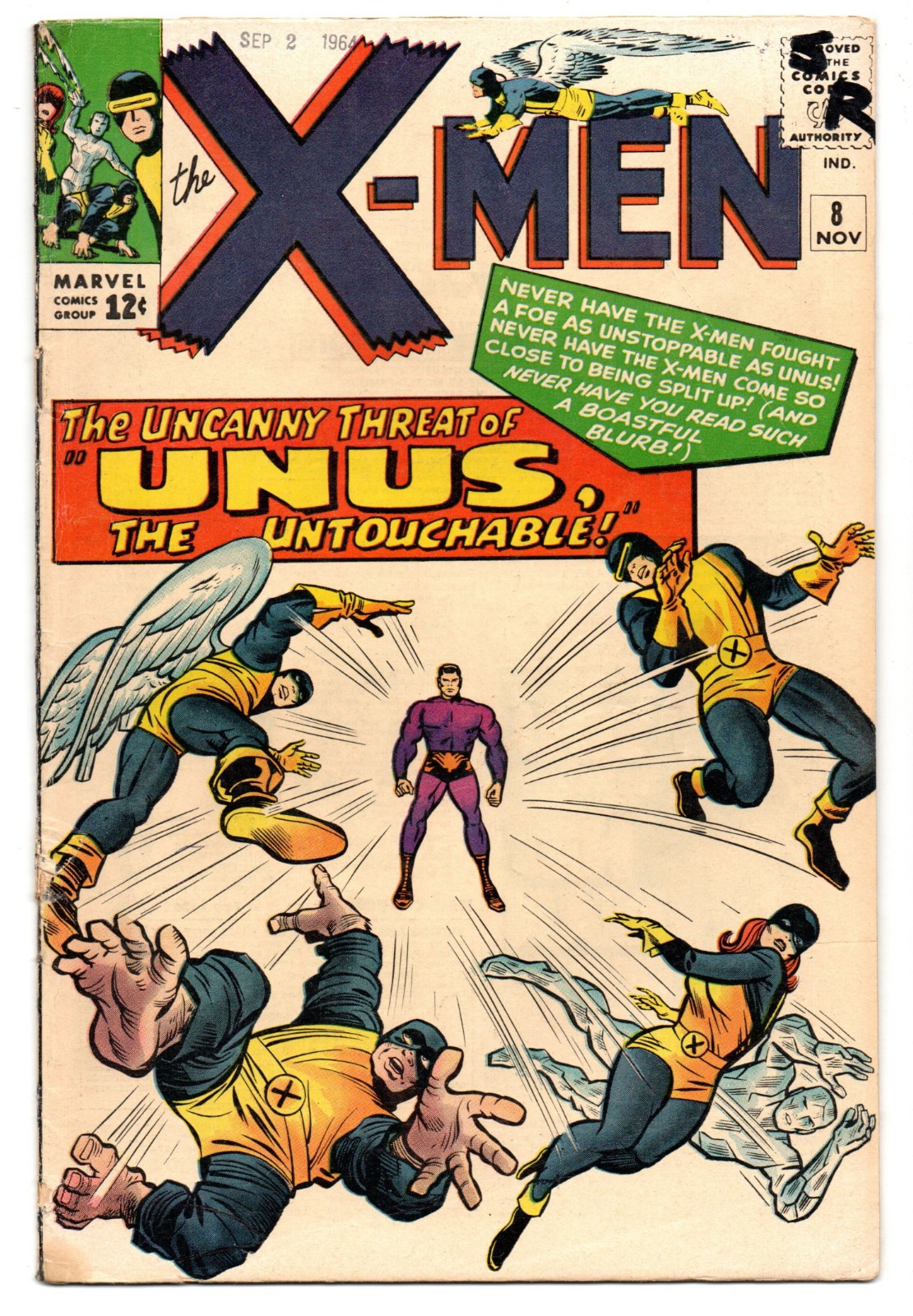 UNCANNY X-MEN #8 (1964) - GRADE 4.5 - MARVEL 1ST APPEARANCE UNUS THE UNTOUCHABLE