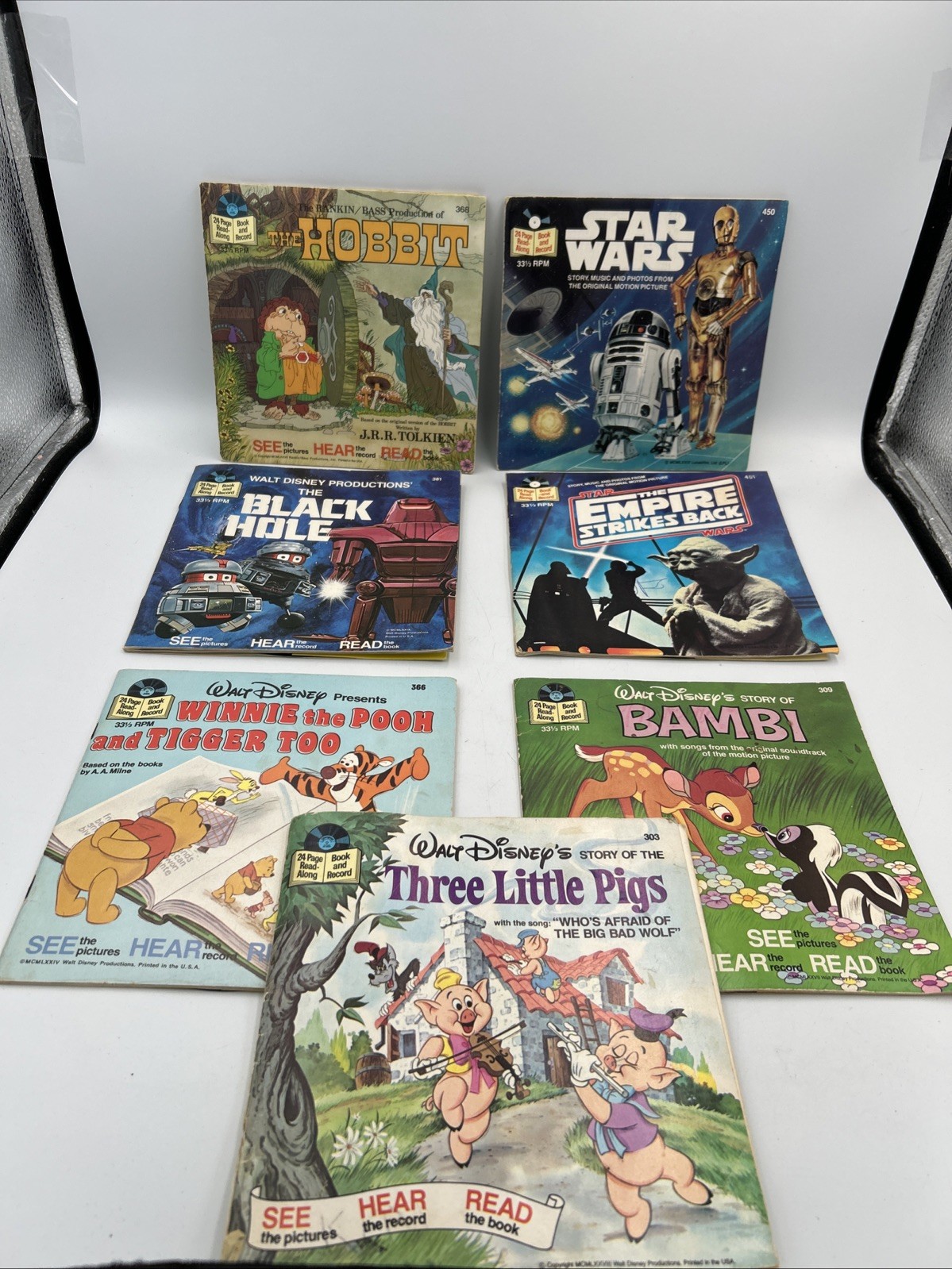 VTG 1970s 1980s Read Along Books Records A Lot Of  7 Star Wars Hobbit, Disney ￼￼