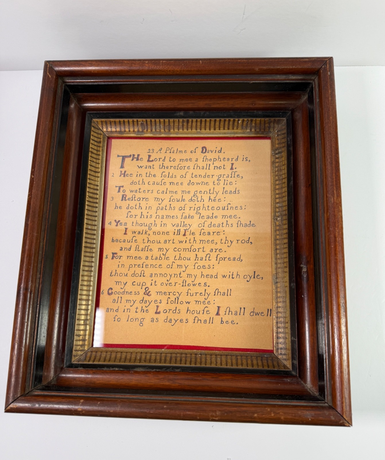 Antique Hand-Lettered Psalm 23 (
