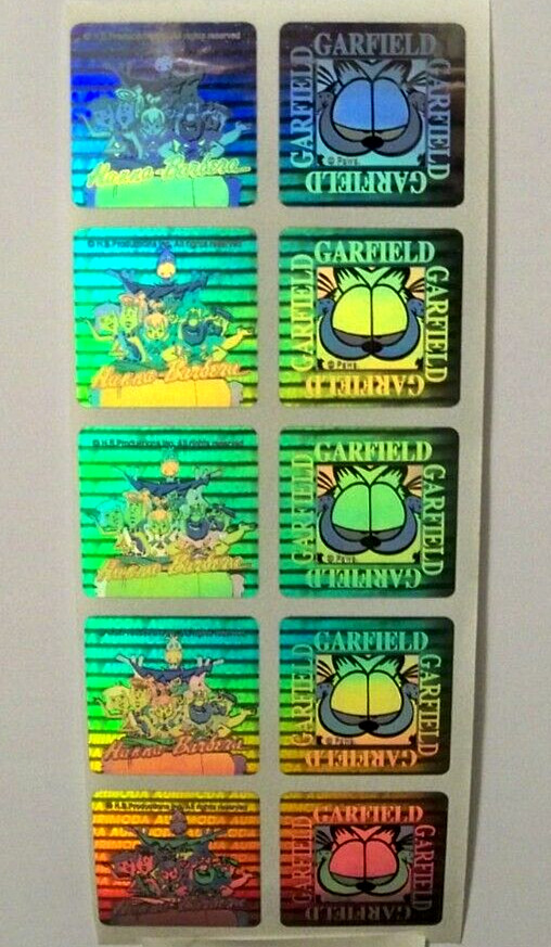 10x Hanna-Barbera THE FLINTSTONES & GARFIELD Hologram Foil Stickers shipping 1