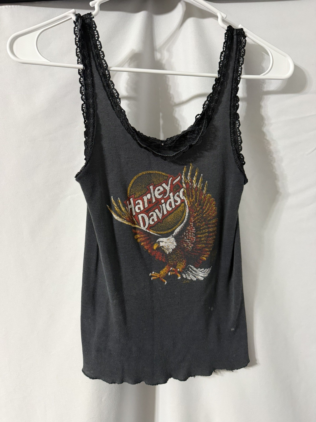 Vintage Harley-Davidson Tank Top Womens small 3D Emblem Made USA 80s