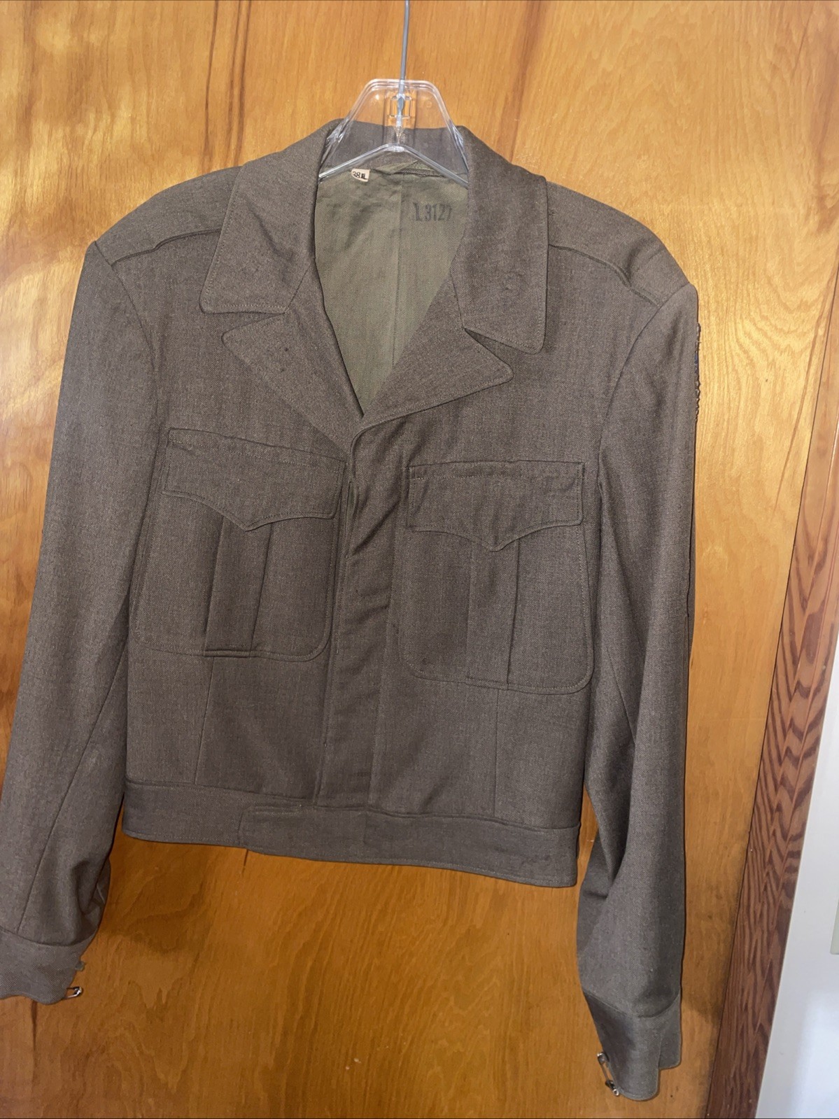 VTG WWII 1944 US Army Wool M-1944 Ike Jacket & Garrison Cap Set 38L Size 7 3/8