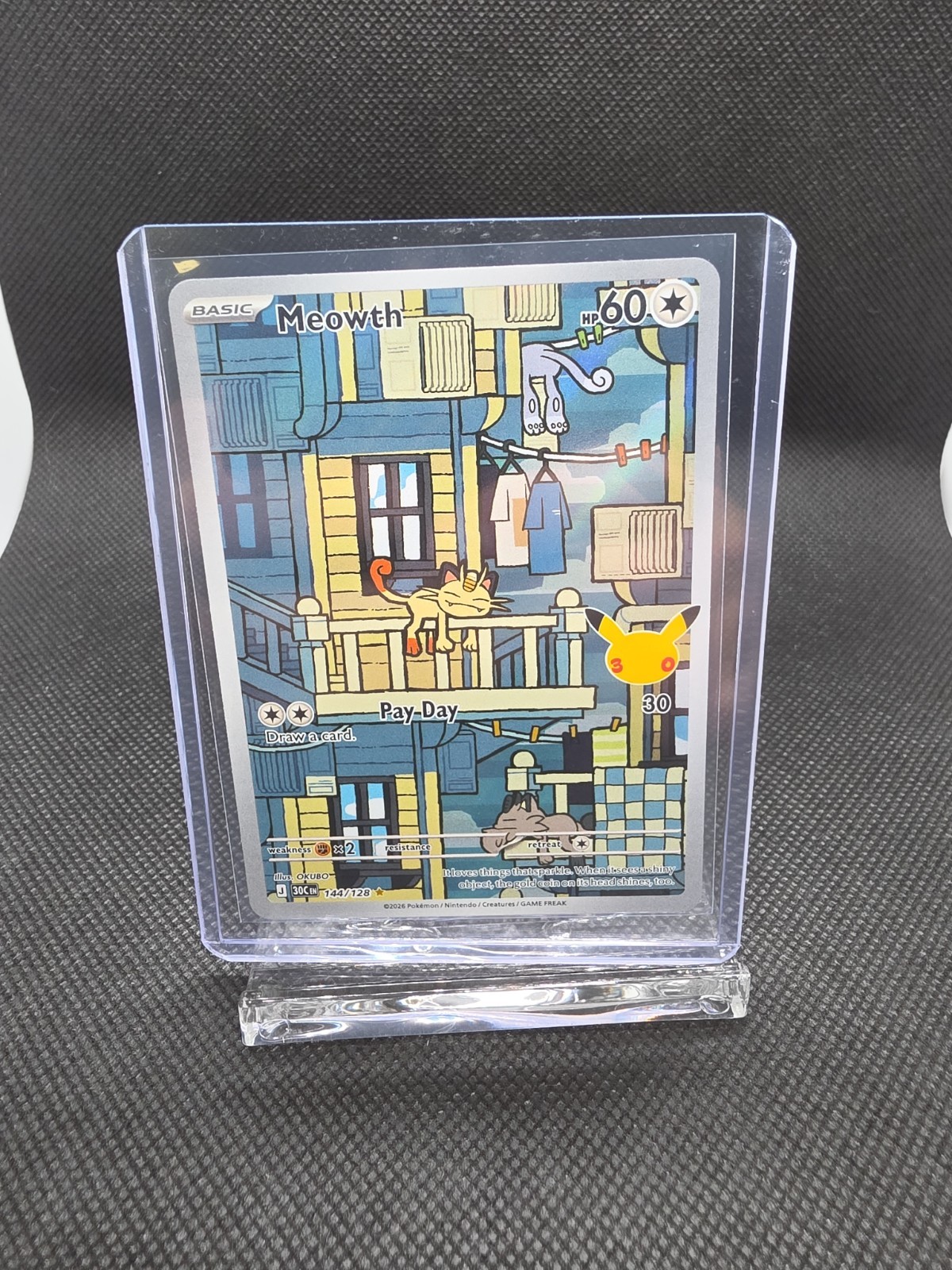 Meowth Holofoil[30C - 144/128] (NM) Pokemon