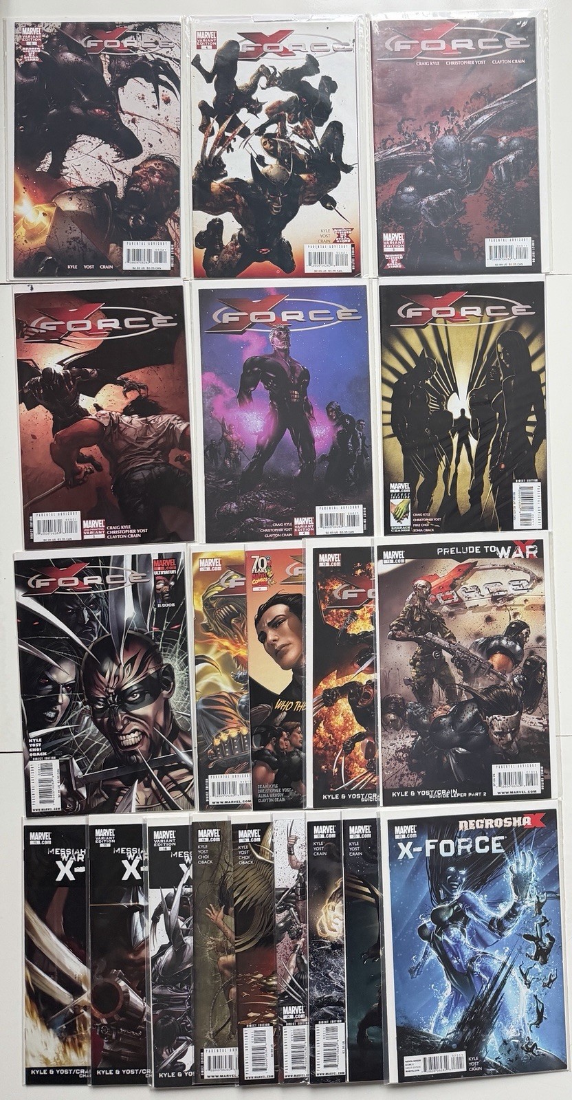 X-Force #3 4 5 6 7 8 10 11 12 13 15 16 18 19 20 22 23 25 Lot 2008 with Variants