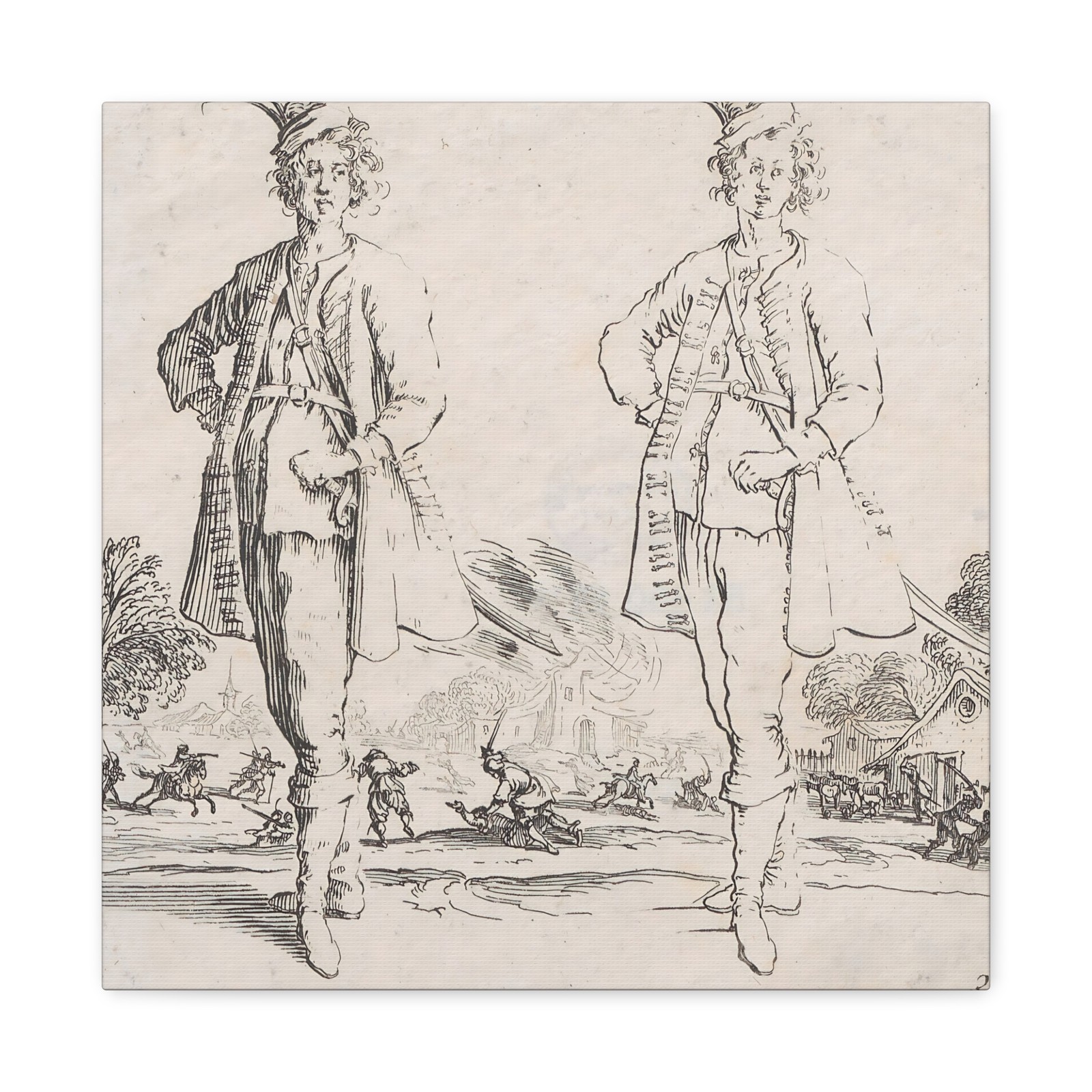Jacques Callot - Le Turc Vu de Face, La Main Droite Posée - Canvas Wall Art