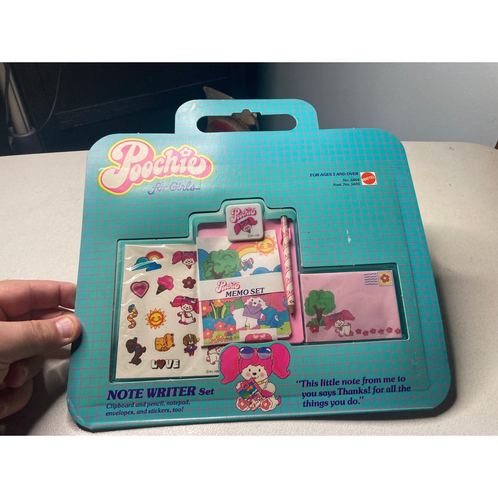 Vintage 1982 Mattel Poochie for Girls Note Writer Set Stationery Kit New 5804