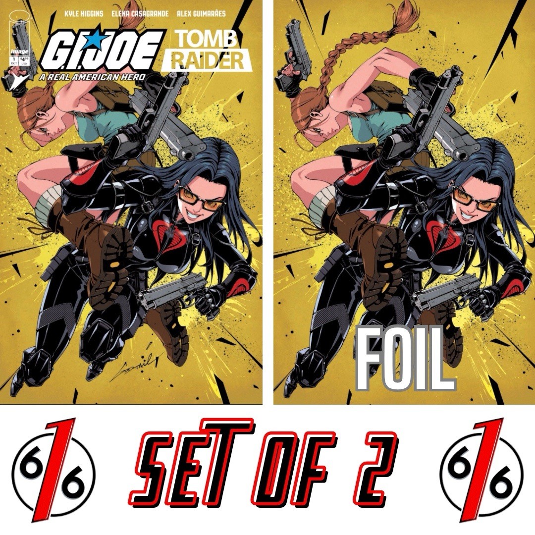 🔥 GI JOE TOMB RAIDER 1 GODTAIL 616 Trade & FOIL Virgin Variant AB Set LTD 750