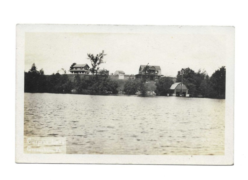 1937 RPPC Real Photo Postcard Caspian Lake Greensboro VT