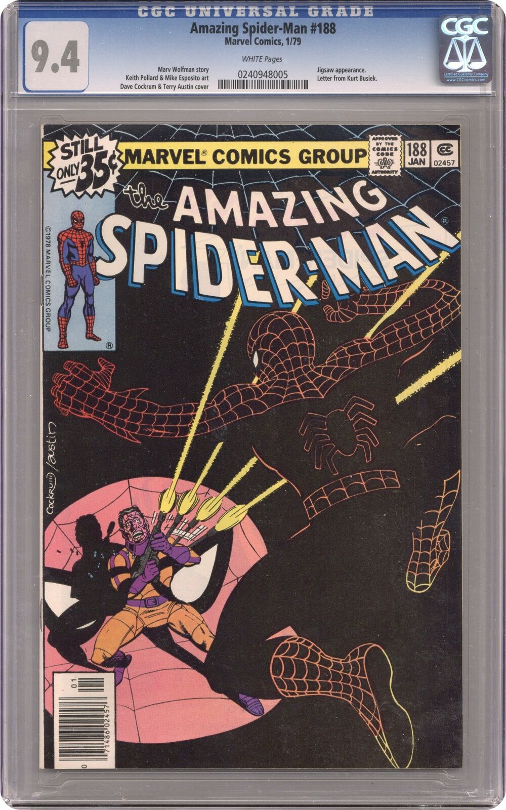 Amazing Spider-Man #188 CGC 9.4 1979 0240948005