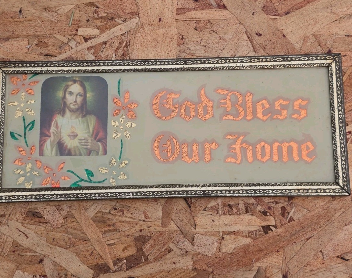 Vintage “God Bless Our Home” Small Plaque