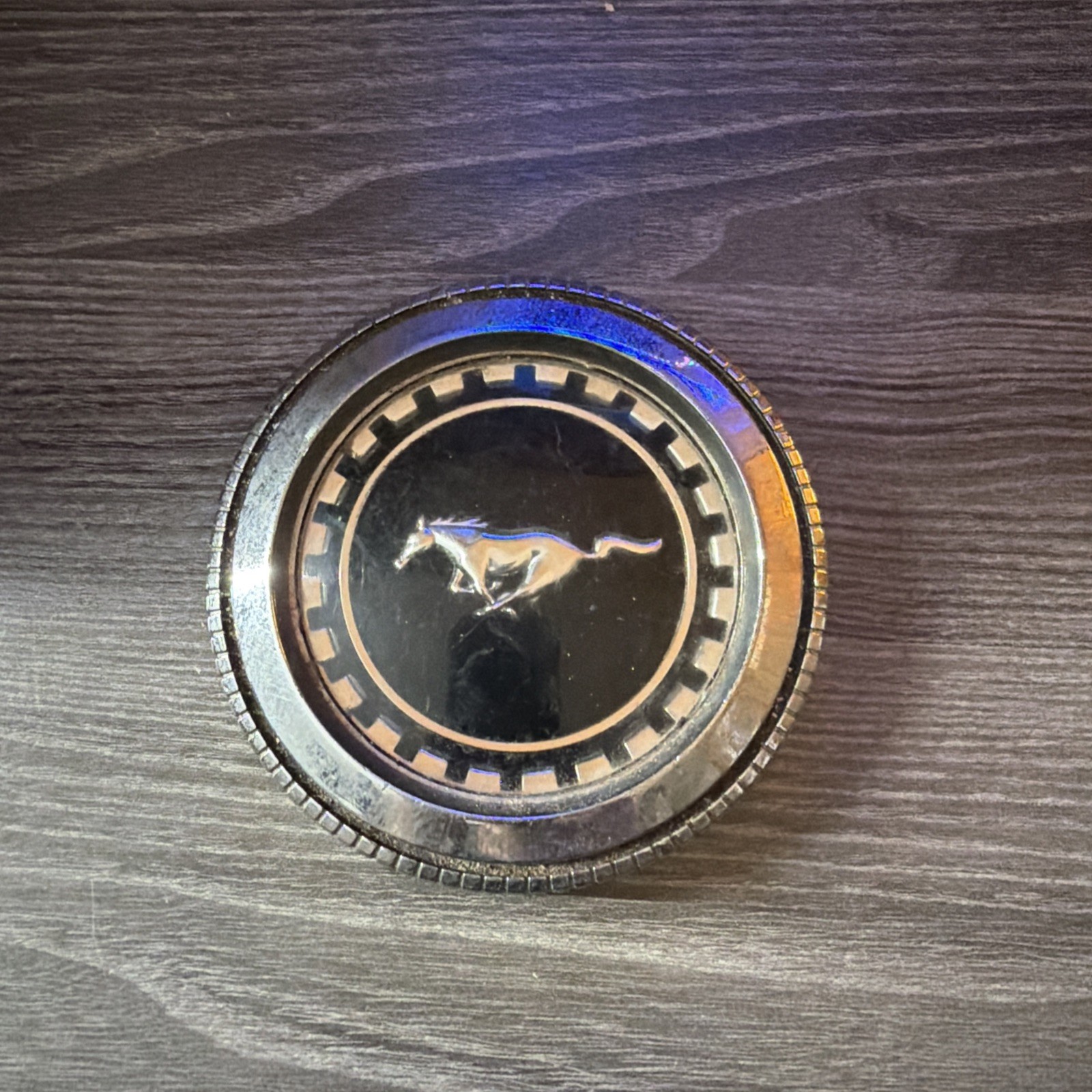 Vintage 1969-1970 Ford Mustang Gas Cap Chrome Running Horse Emblem OEM