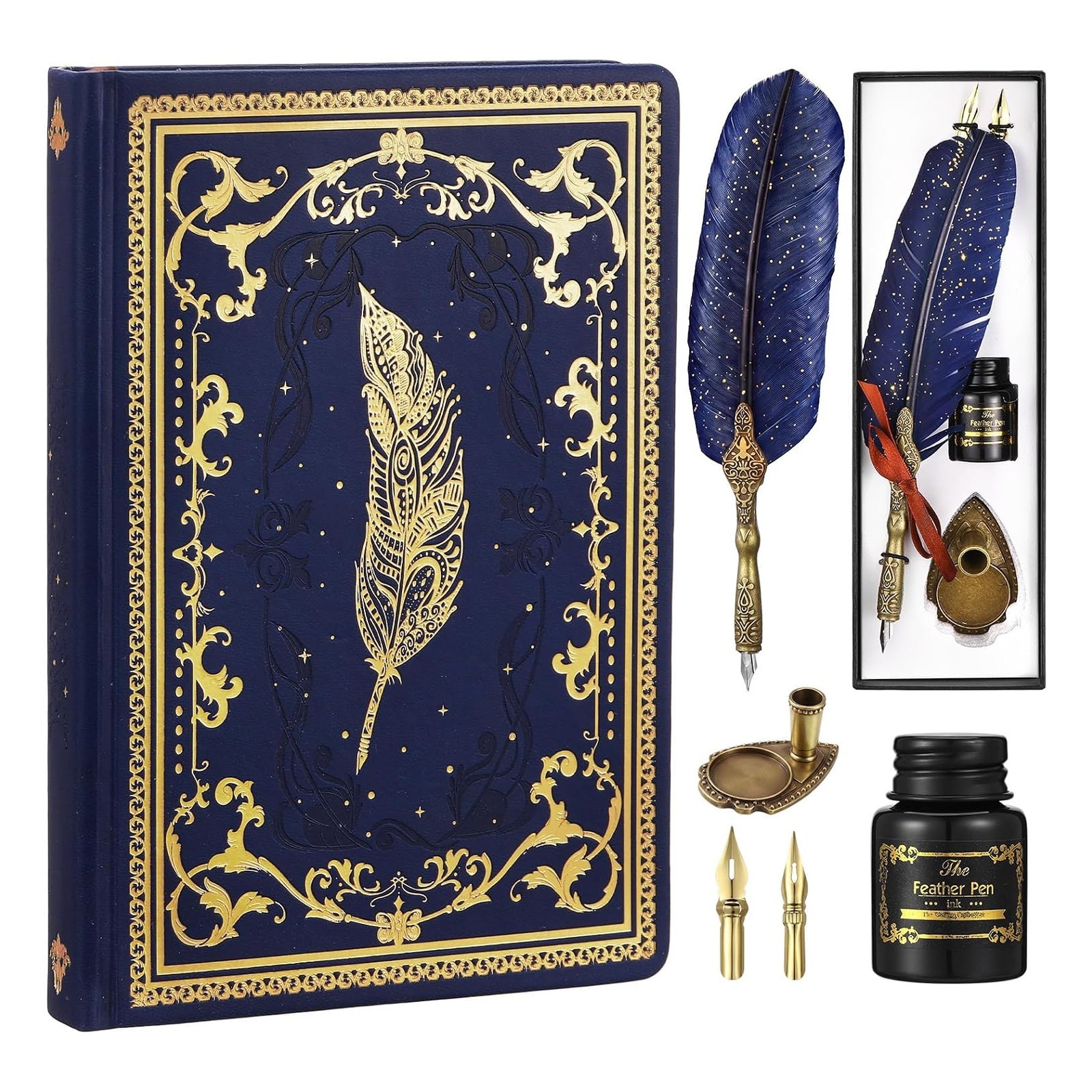 Feather Quill Pen and Ink Set Antique Calligraphy Pens Set