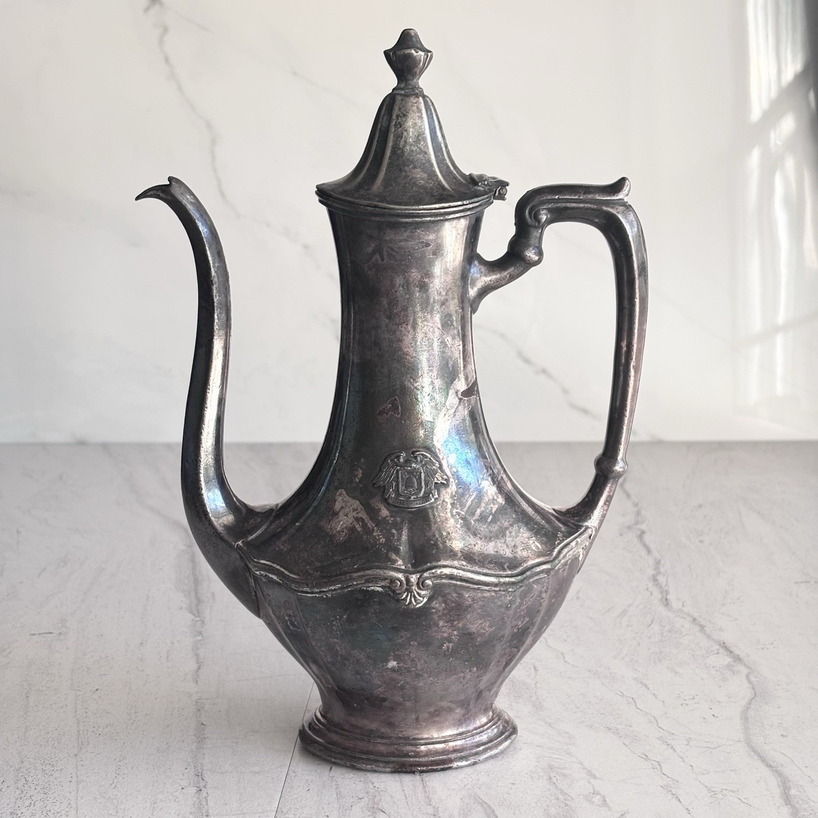 Art Deco REED & BARTON HOTEL UTAH Silver Soldered TEA POT Jim Stewart, Reagan