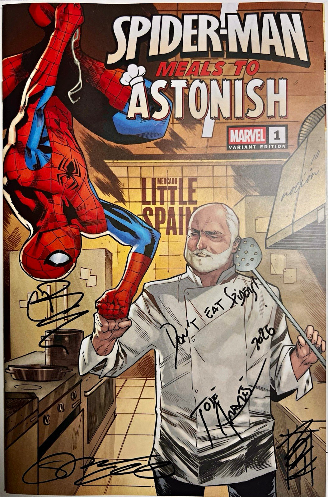 SPIDER-MAN: MEALS TO ASTONISH #1 LITTLE SPAIN JOSE ANDRES SIGNED VARIENT MARVEL 