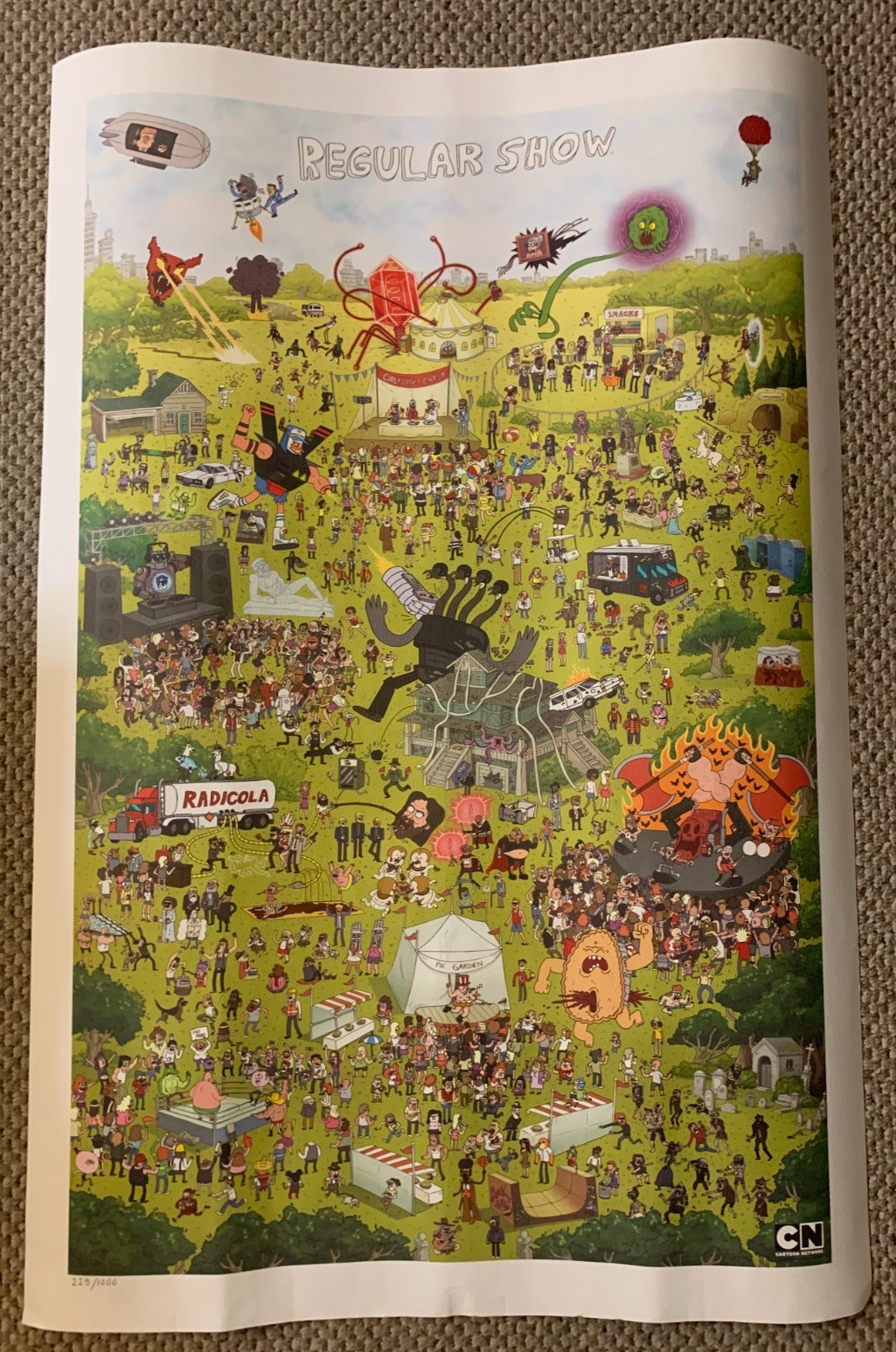Rare 2013 Regular Show Double Sided Poster SDCC San Diego Comic Con 225 / 1000