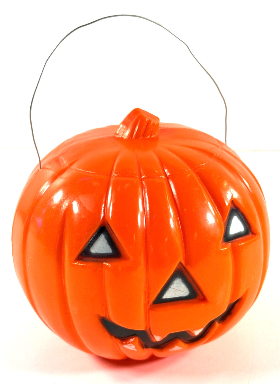 vtg Tico Plastic Halloween Pumpkin Lantern CRACK repair