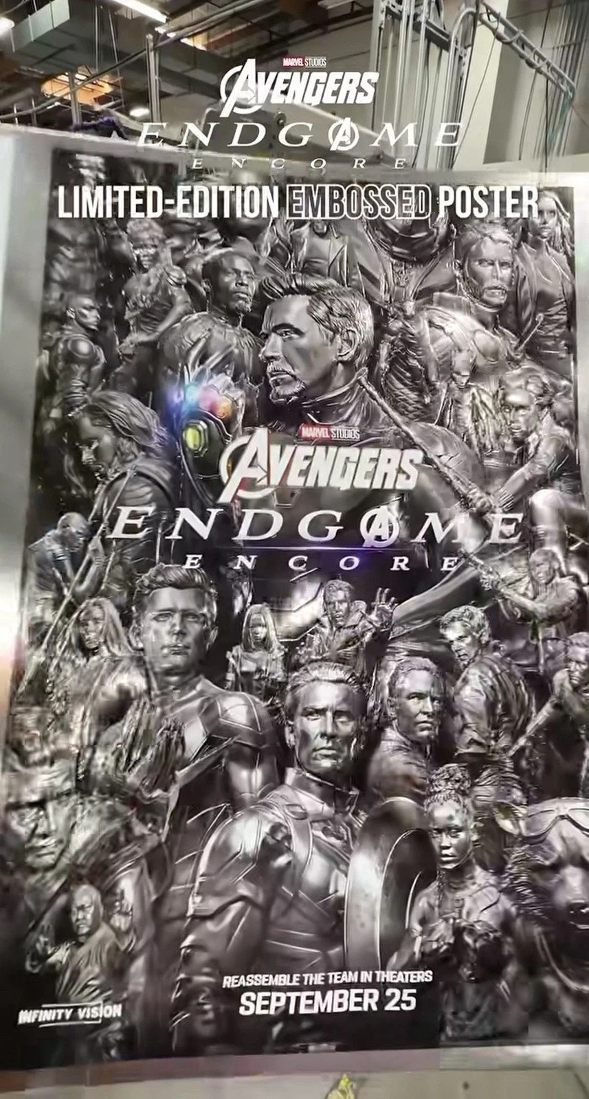 NEW Avengers Endgame Encore Embossed Foil Mini Poster Regal Opening Night MARVEL