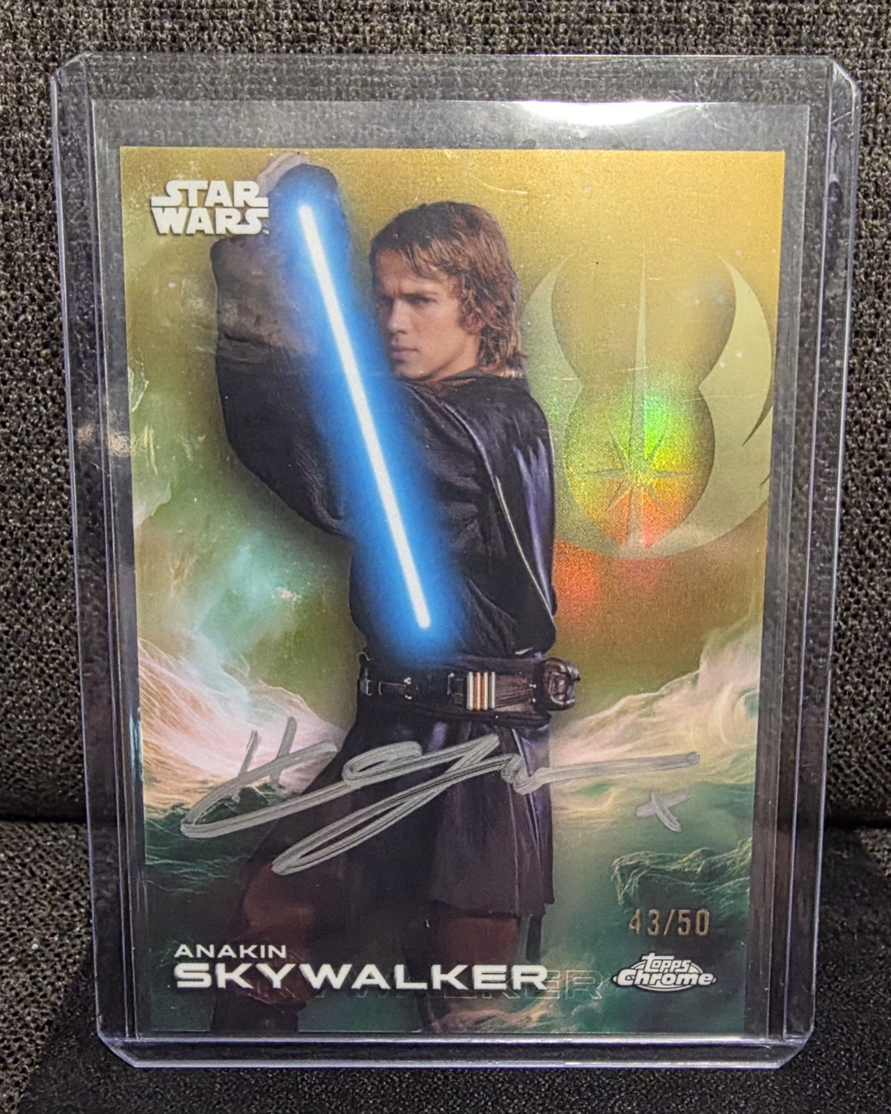 ​Hayden Christensen Signed Anakin Skywalker 2025 Topps Chrome Gold /50 JSA COA