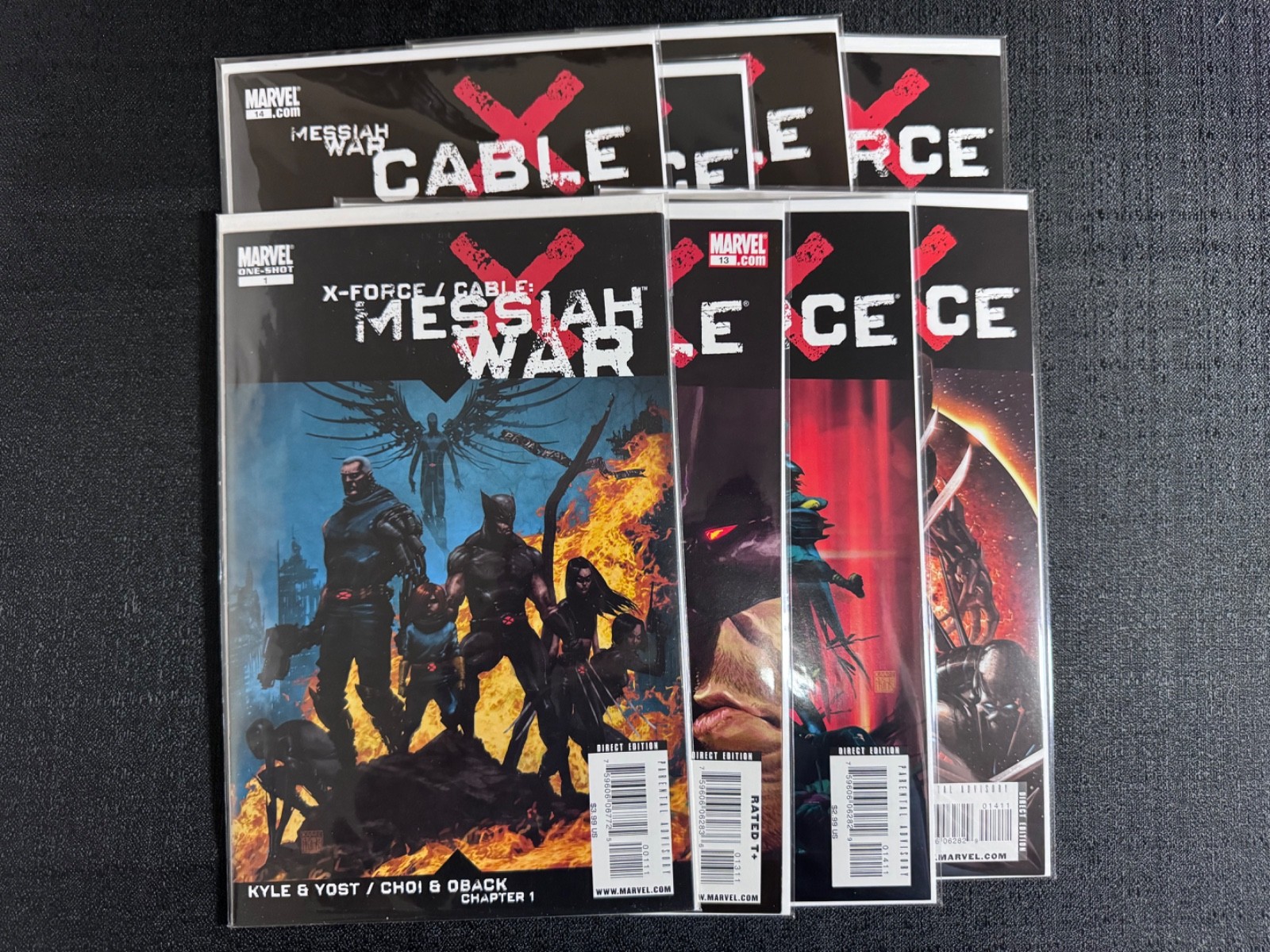 X-FORCE / CABLE: MESSIAH WAR Complete Story Marvel 2009 -Clayton Crain variant