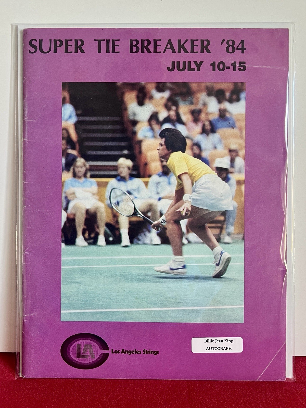 Vintage 1984 BILLIE JEAN KING Autograph SUPER TIE BREAKER Signed PROGRAM Tennis