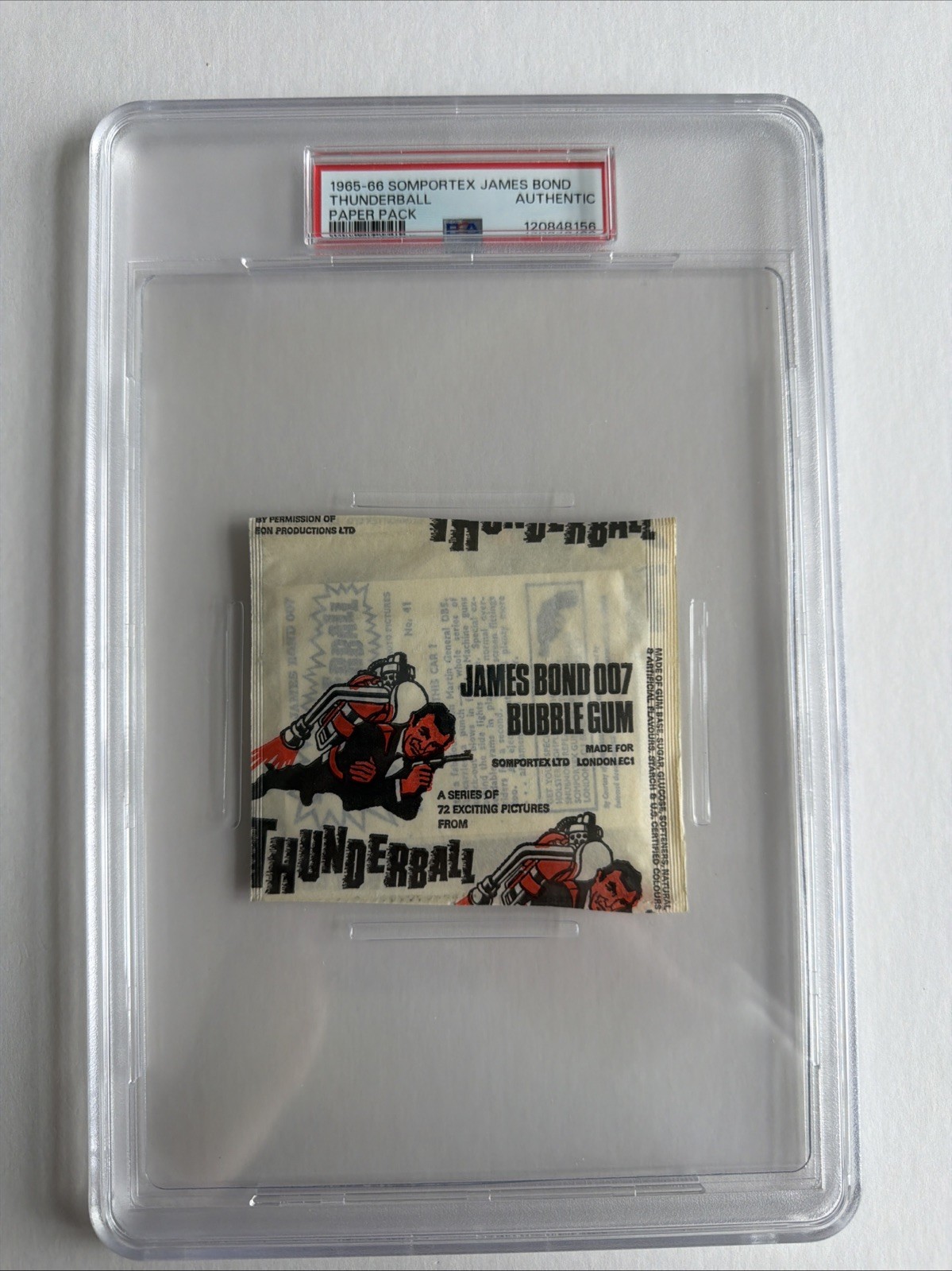 1965-66 Somportex James Bond Thunderball Pack PSA Authentic