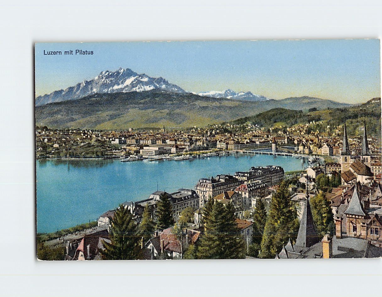 Postcard Lucerne mit Pilatus Lucerne Switzerland