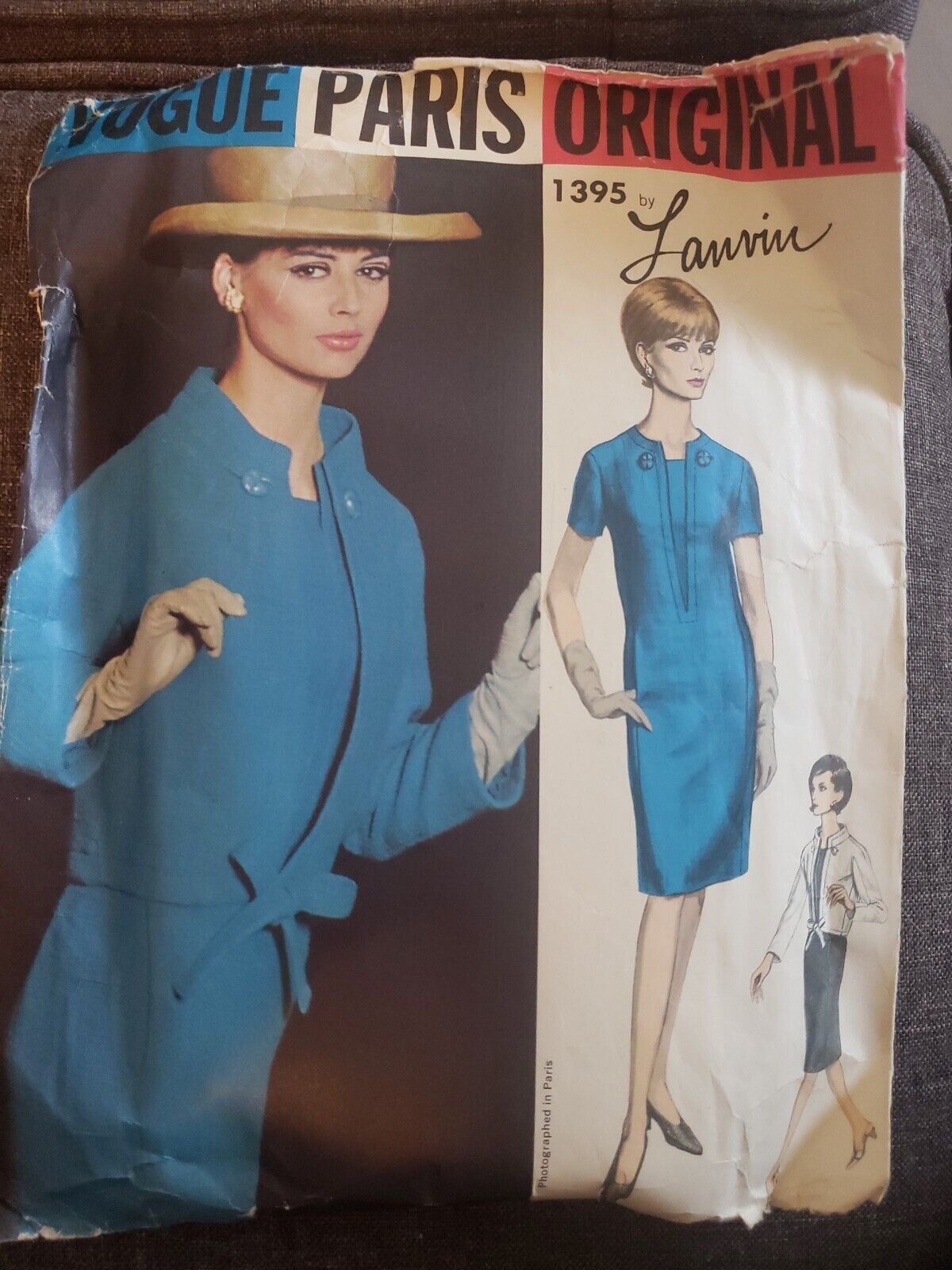 Vogue Paris Original 1395 by LANVIN Dress w Jacket Sewing Pattern 60s Size 10 