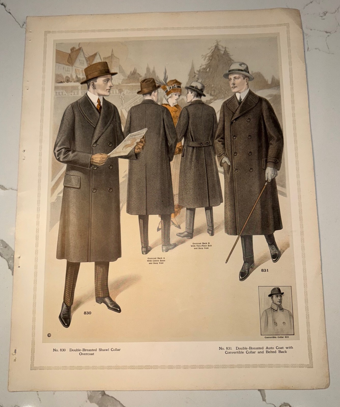 Men\'s Fashion Clothing Catalog Page Tailoring Chicago  1915-1916 J C Leyendecker