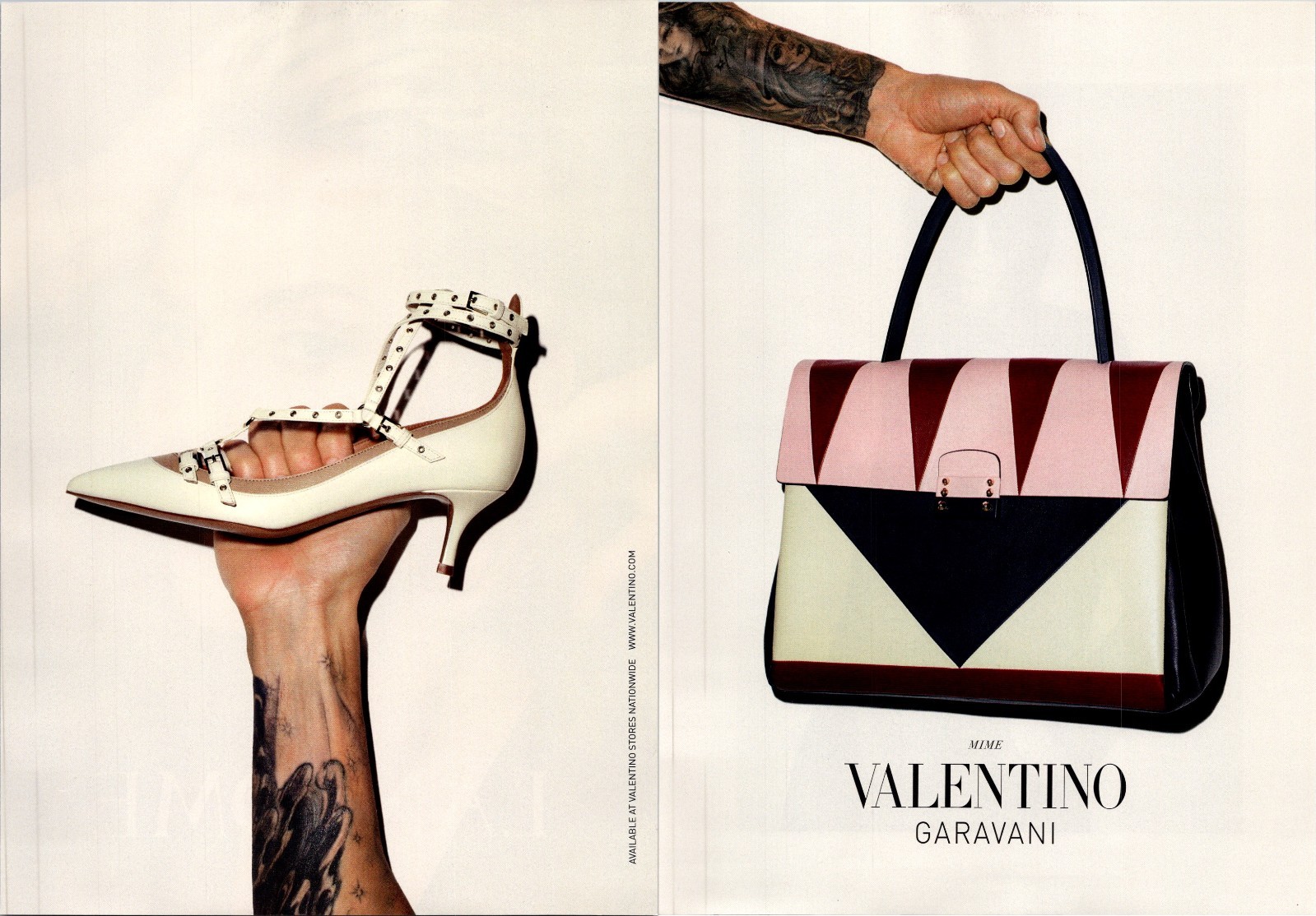 2015 • Valentino Garavani 2 Page Print Ad • Fashion 2000s Heels Bag Tattoo GA.29 2015 • Valentino Garavani 2 Page Print Ad • Fashion 2000s Heels Bag Tattoo GA.29