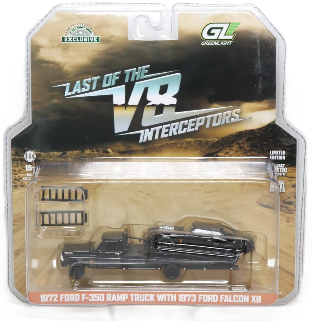 Greenlight 1/64 Ford Falcon Xb + Ford F-350 Ramp Truck Mad Max Last Of The V8 I_