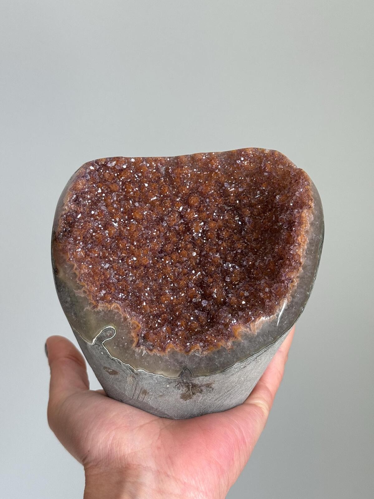 Rainbow Galaxy Amethyst Crystal Cluster Druzy Purple Red Geode Mineral A3