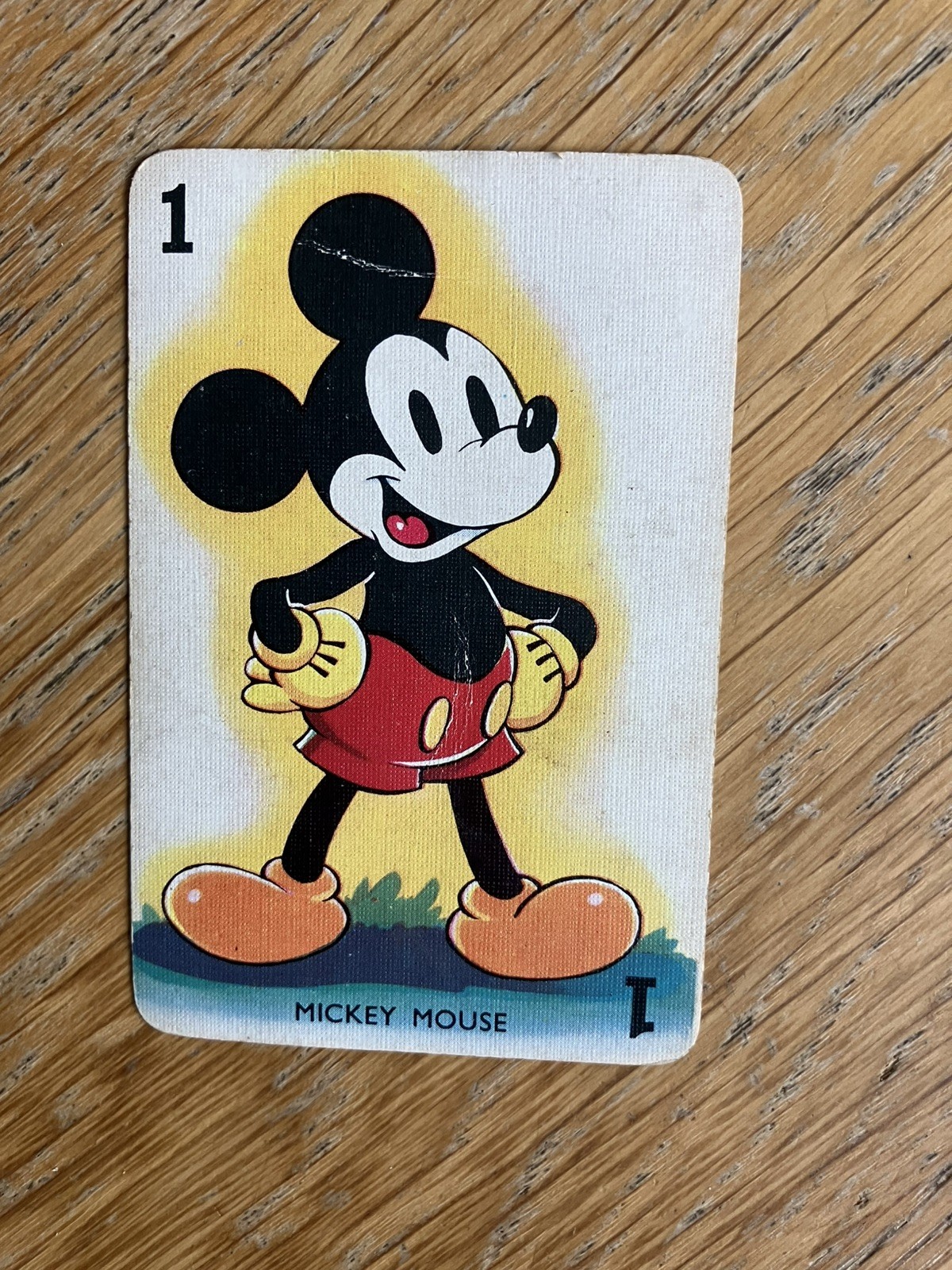 1938 Walt Disney Shuffled Symphony Red Back Rare Card Mickey Mouse #1 