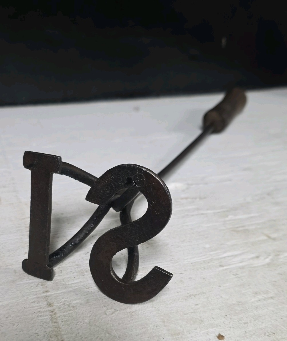 Antique Branding Iron for Cattle Cowboy Ranch Farm Hand Forged A IS Vintage Nice