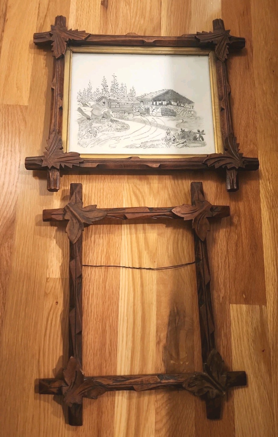Vintage Adirondack Black Forest Style Hand Crafted Frame