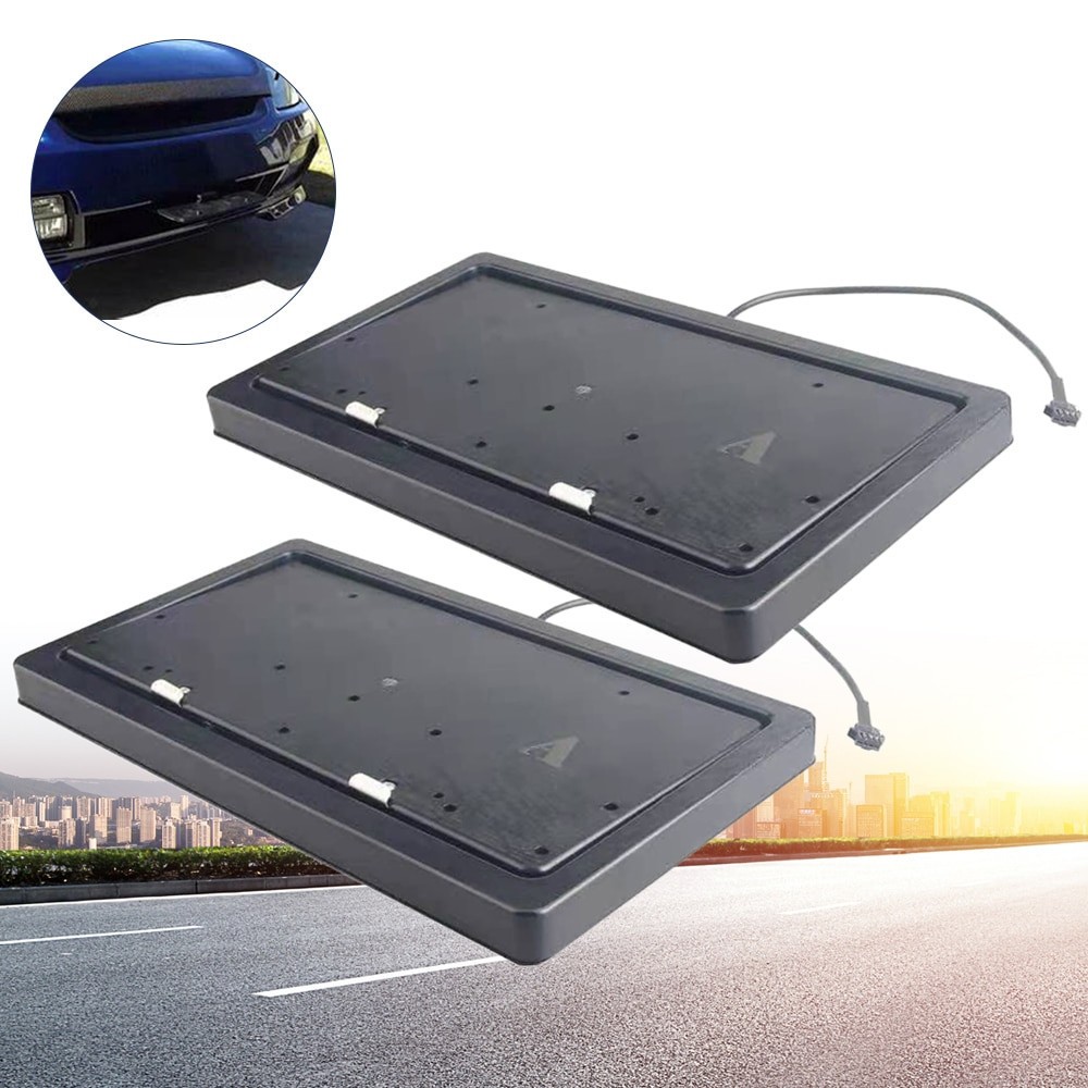 License Plate Frame Bracket Flippers with Remote | 2PC Set Front & Rear