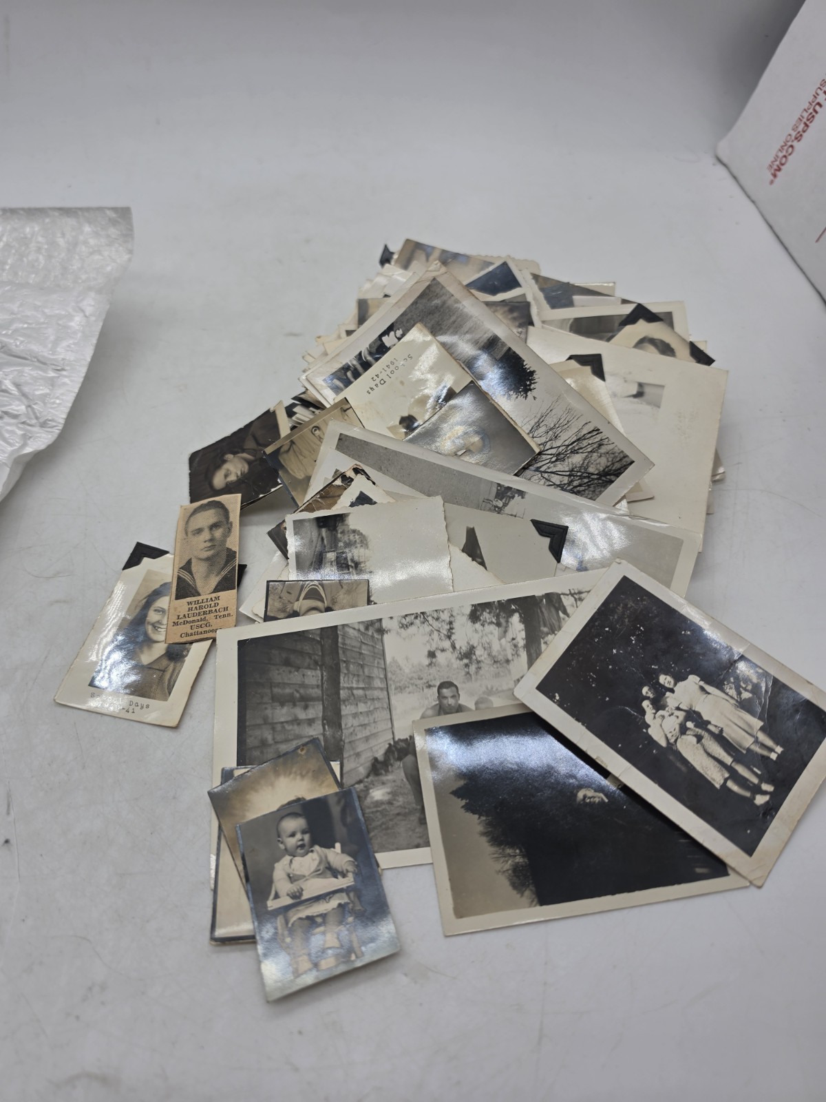 Lot Of 100+ Black And White And Sepia Photographs of People & Places 1918-1950