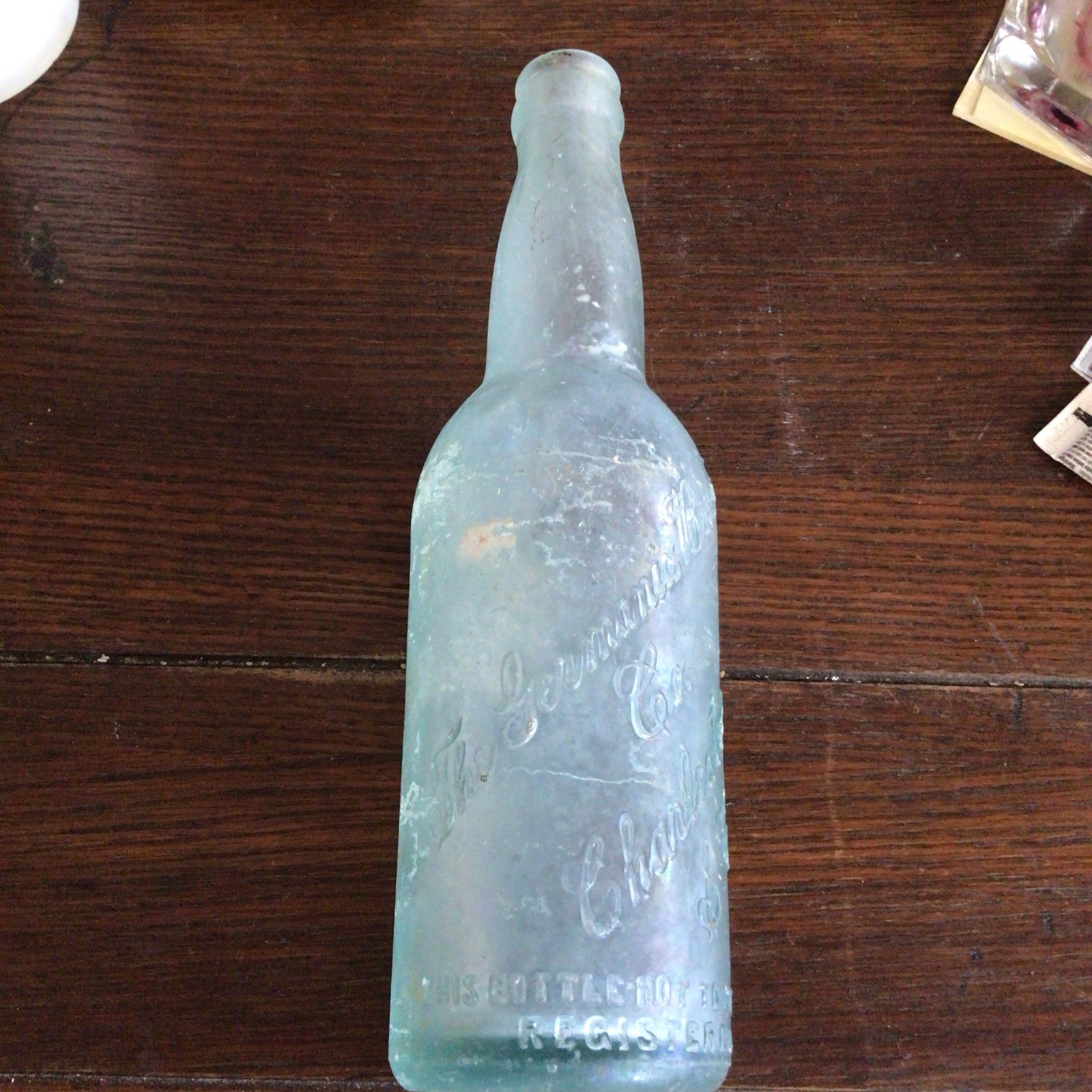 Antique GERMANIA BREWING CO. Charleston SC South Carolina BEER BOTTLE Aqua Blue