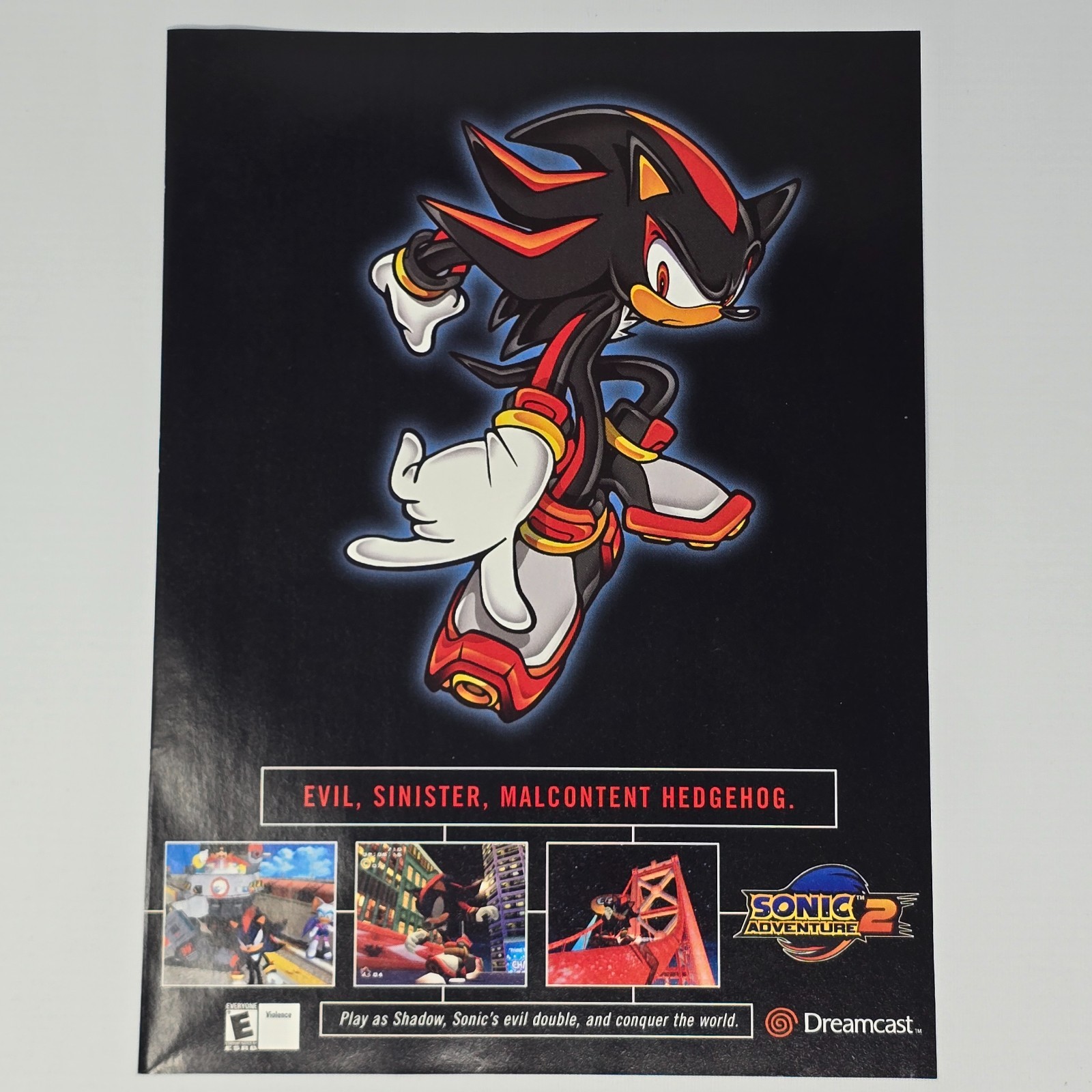 Sonic Adventure 2 Sega Dreamcast Sinister Print Ad/Poster