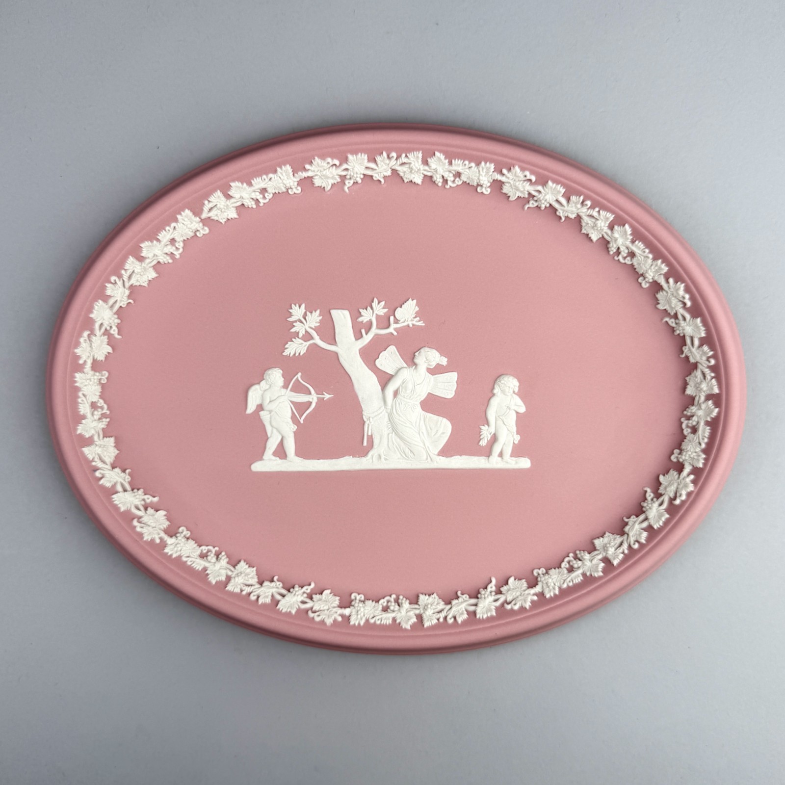 Wedgwood Pink Jasperware Platter, Pink Wedgwood English Oval Tray 10\