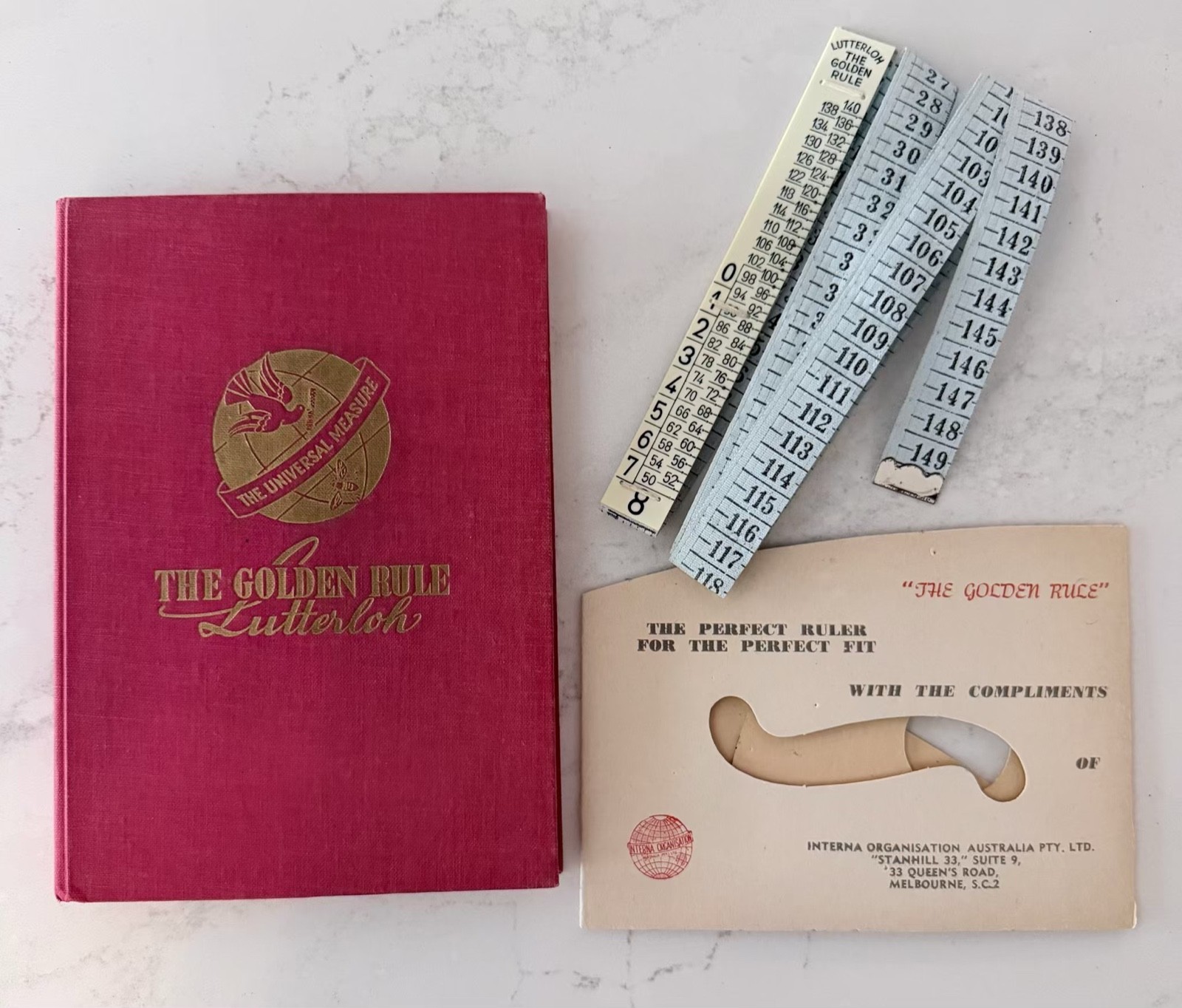 The Golden Rule 1954 Lutterloh Vintage Sewing Pattern System Book + Measure Tape The Golden Rule 1954 Lutterloh Vintage Sewing Pattern System Book + Measure Tape