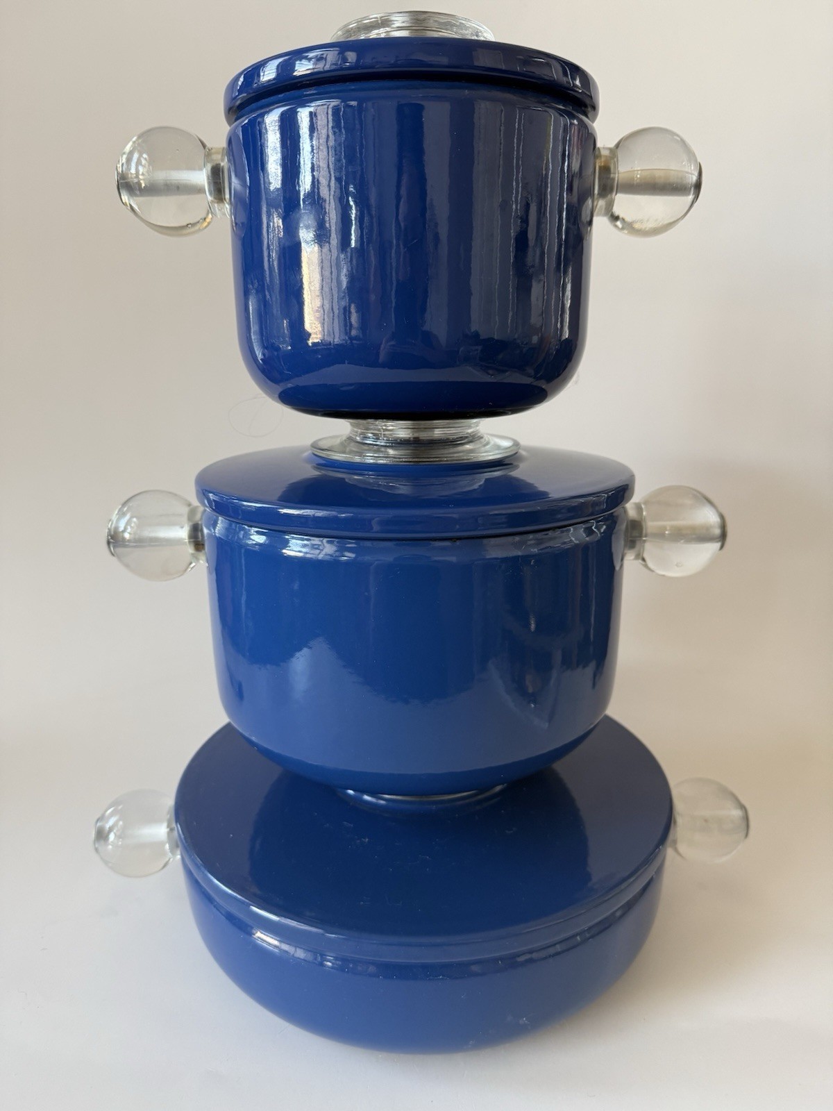 Vintage Cathrineholm Norway Blue Enamel Cookware