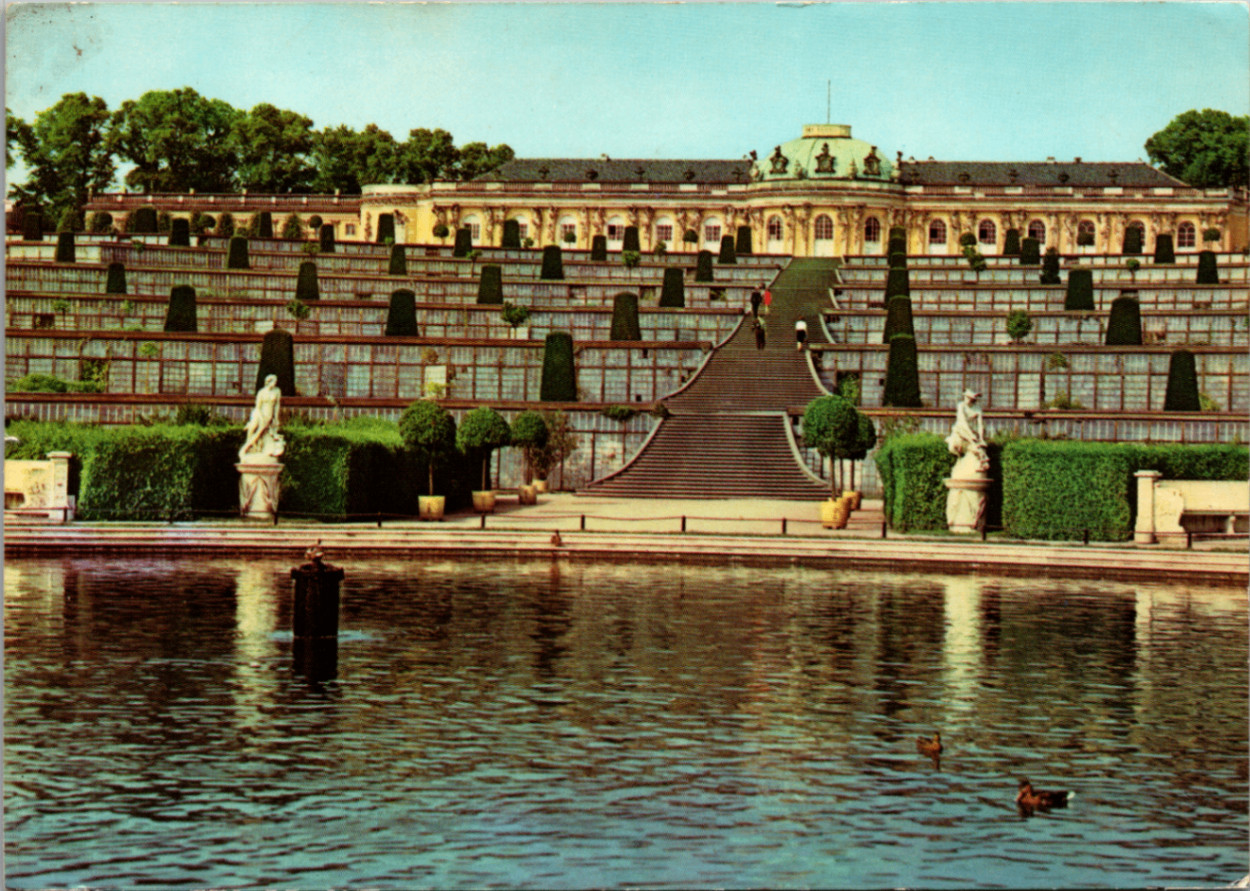 Potsdam Sanssouci Palace East Germany DDR Vintage Postcard 1979 Posted